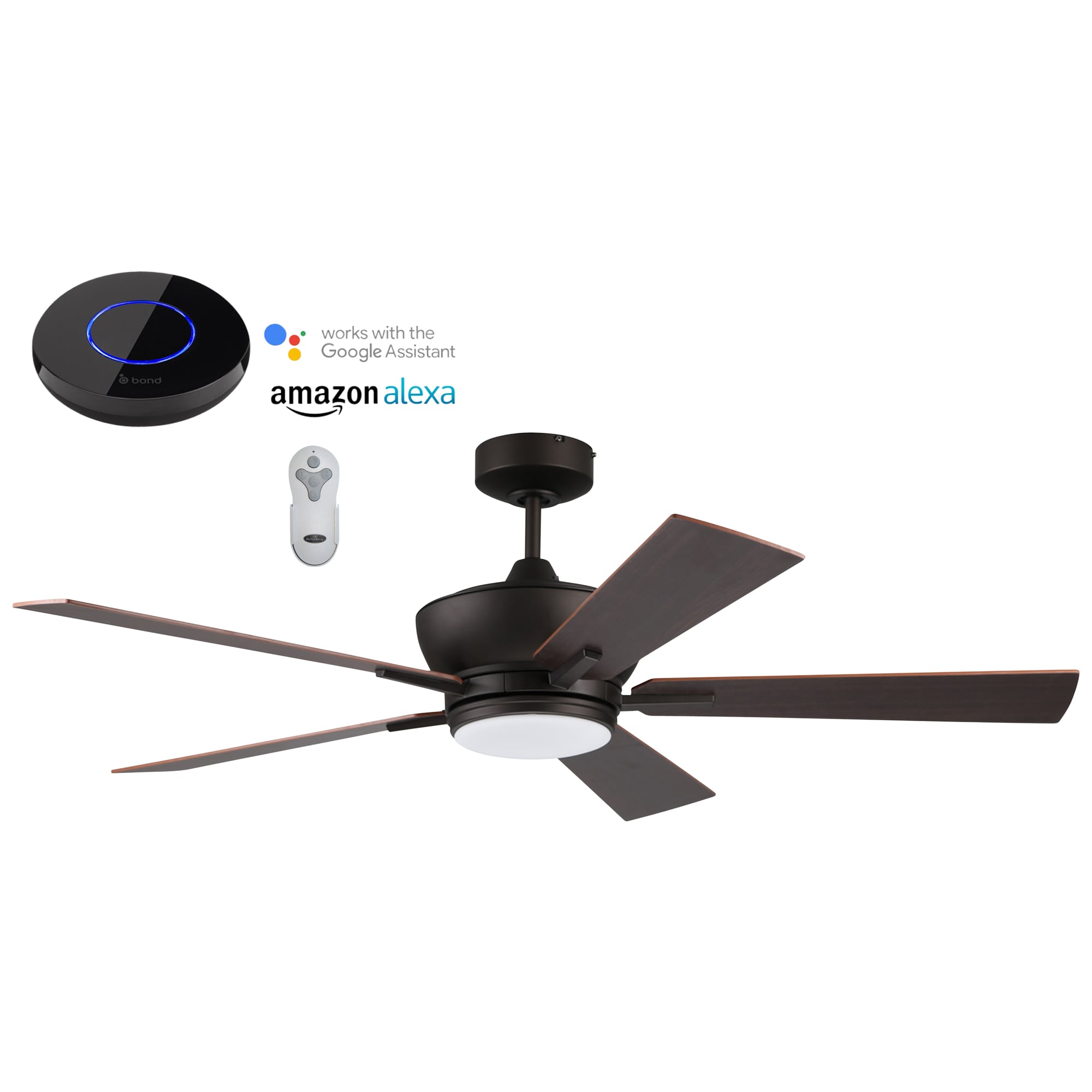 Litex  Wendling 52-in Bronze Smart Ceiling Fan with Bond Bridge Bundle