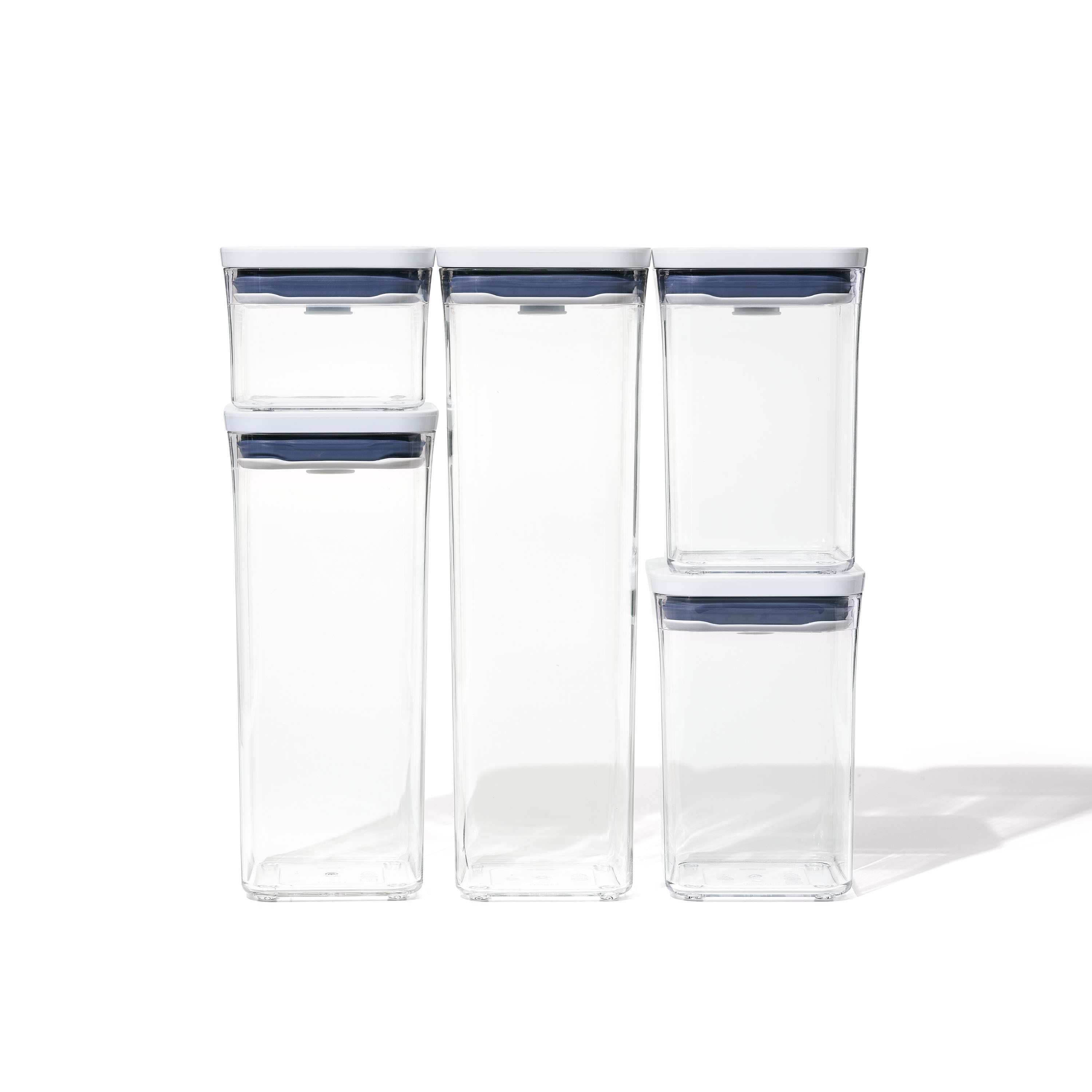 OXO 5-Pack Multisize Plastic Bpa-free Reusable Canister Set with