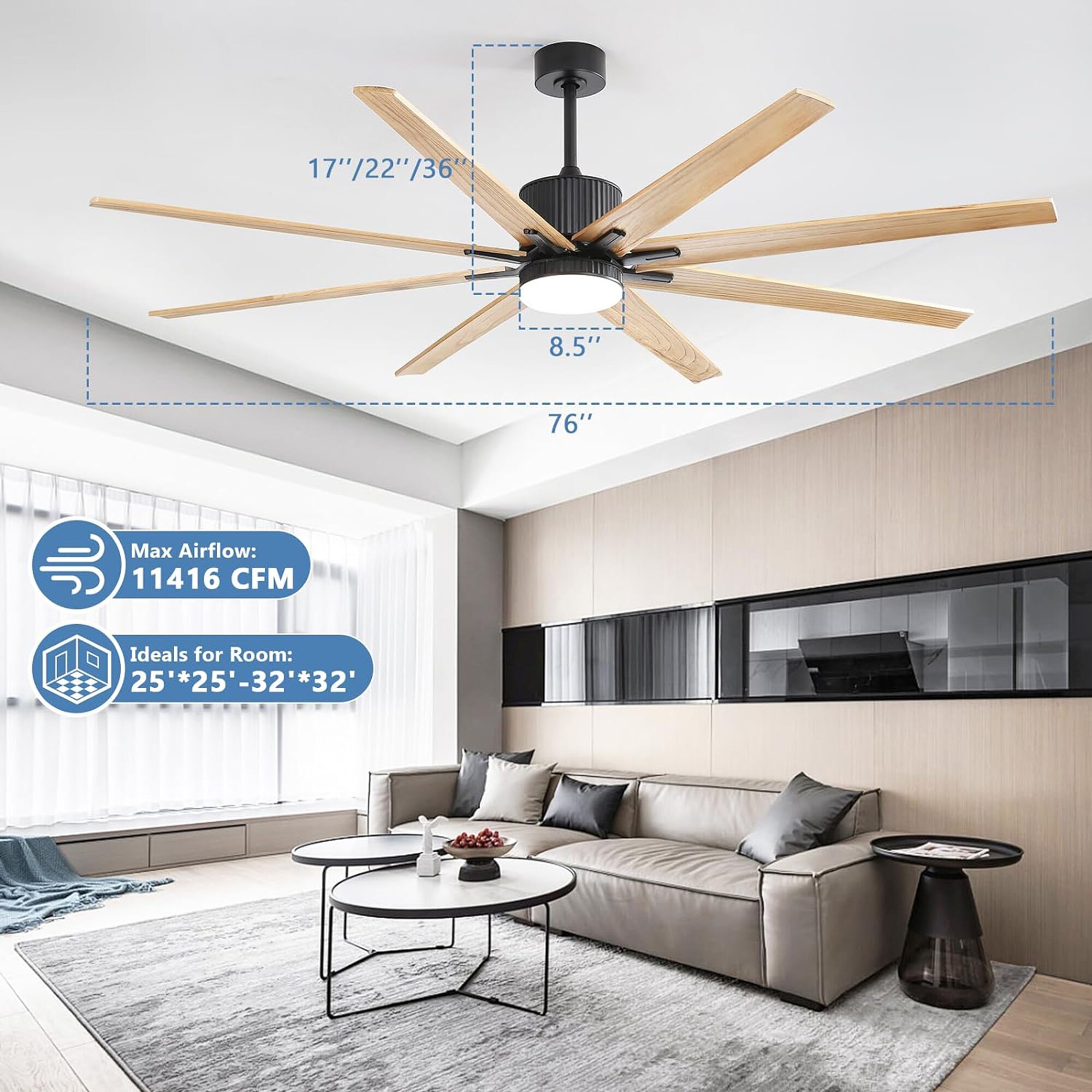 SINOFURN SYD130021WD Ceiling-Fans - View #5