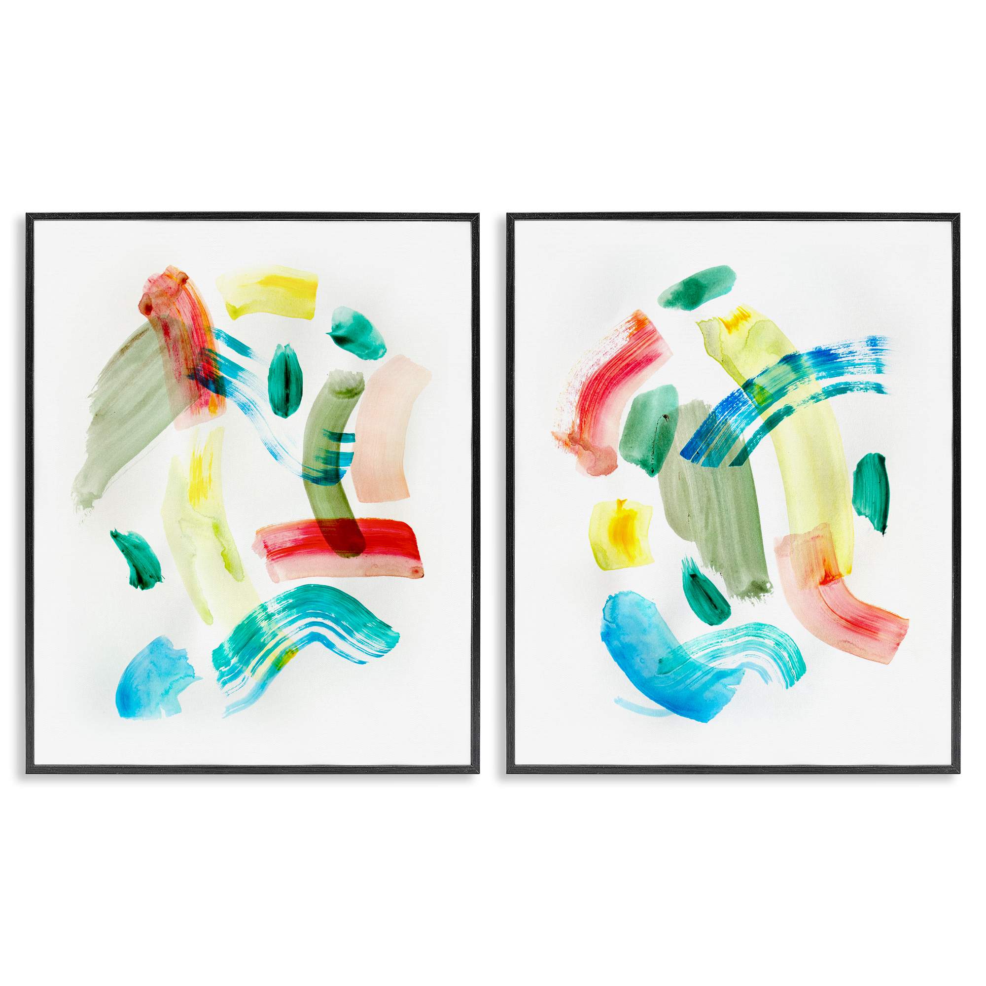 Stupell Industries B2-887-FR-2PC-24X30 Macarana Abstract Hues 2 Piece Black Framed Giclee Art Set By Gemma Bardot 24 x 30