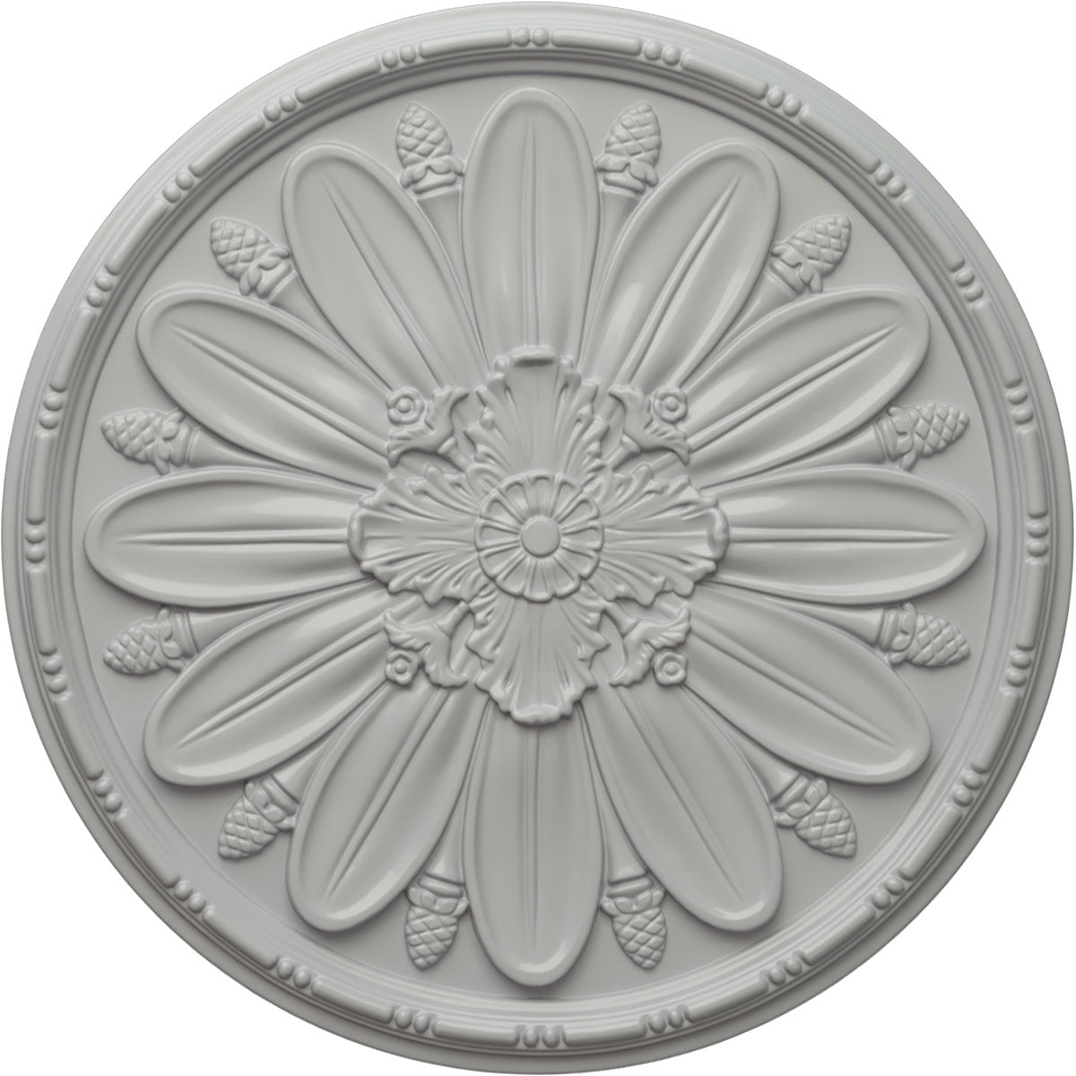 Ekena Millwork CM29FAFRF Fairfax 29.875-in W x 29.875-in L Painted Frost Polyurethane Whole Ceiling Medallion