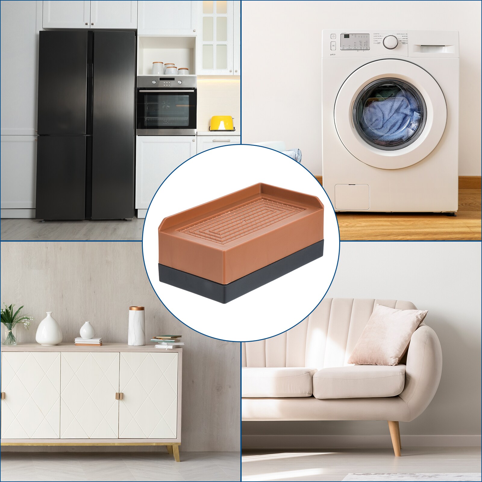 Unique Bargains Furniture Risers 4.3 Inch 4pcs Rectangle Bed Risers ...