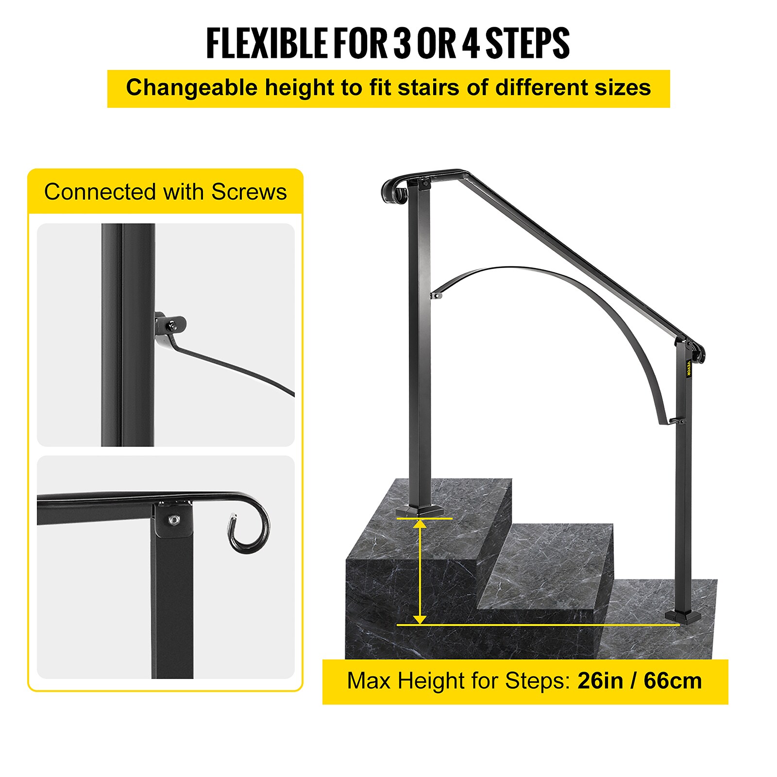 VEVOR LTFS3H4BHSGM00001V0 Interior-Stairpart-Railing - View #4