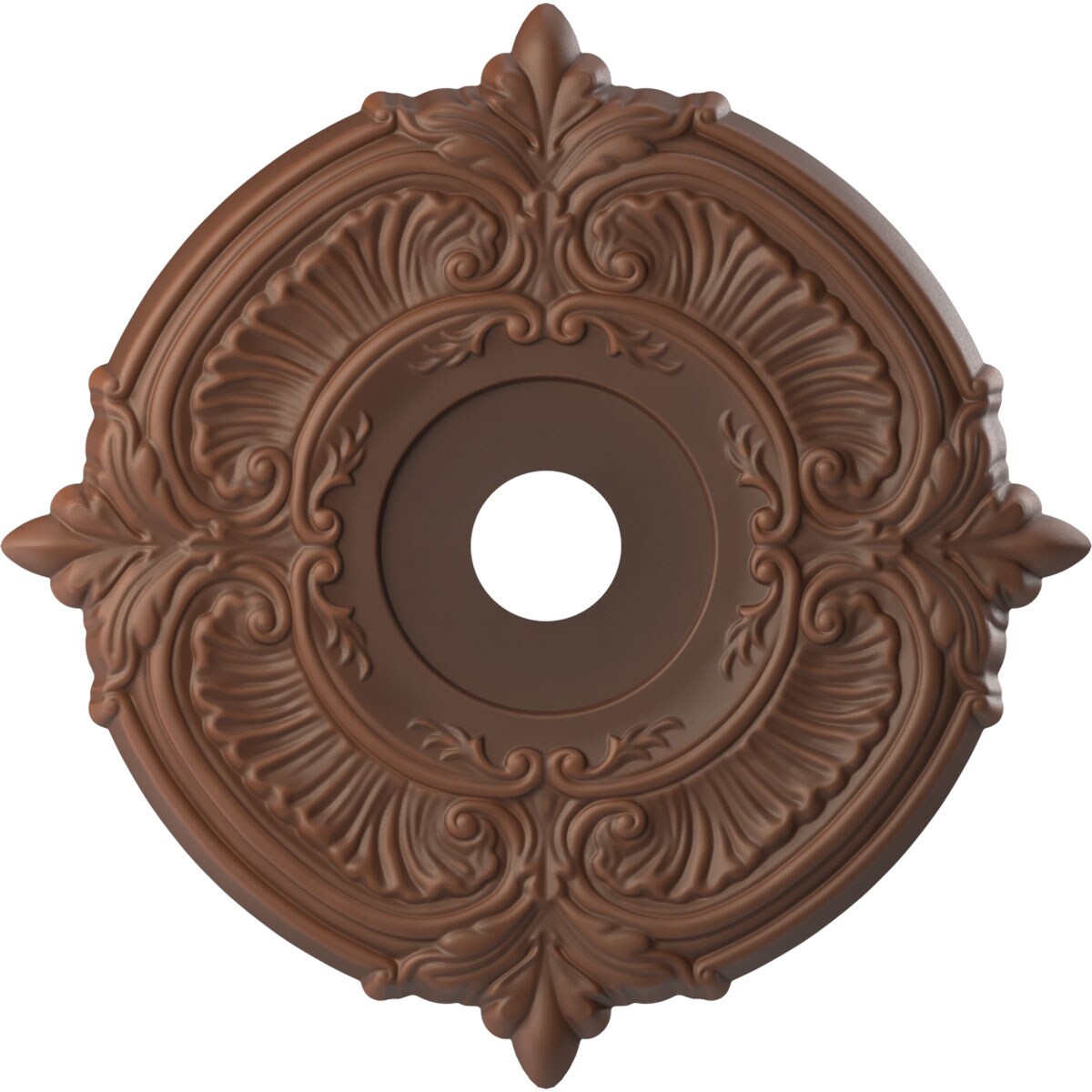 Ekena Millwork CMP22ATDRU Attica Thermoformed 22-in W x 22-in L Painted Universal Aged Metallic Rust PVC Whole Ceiling Medallion
