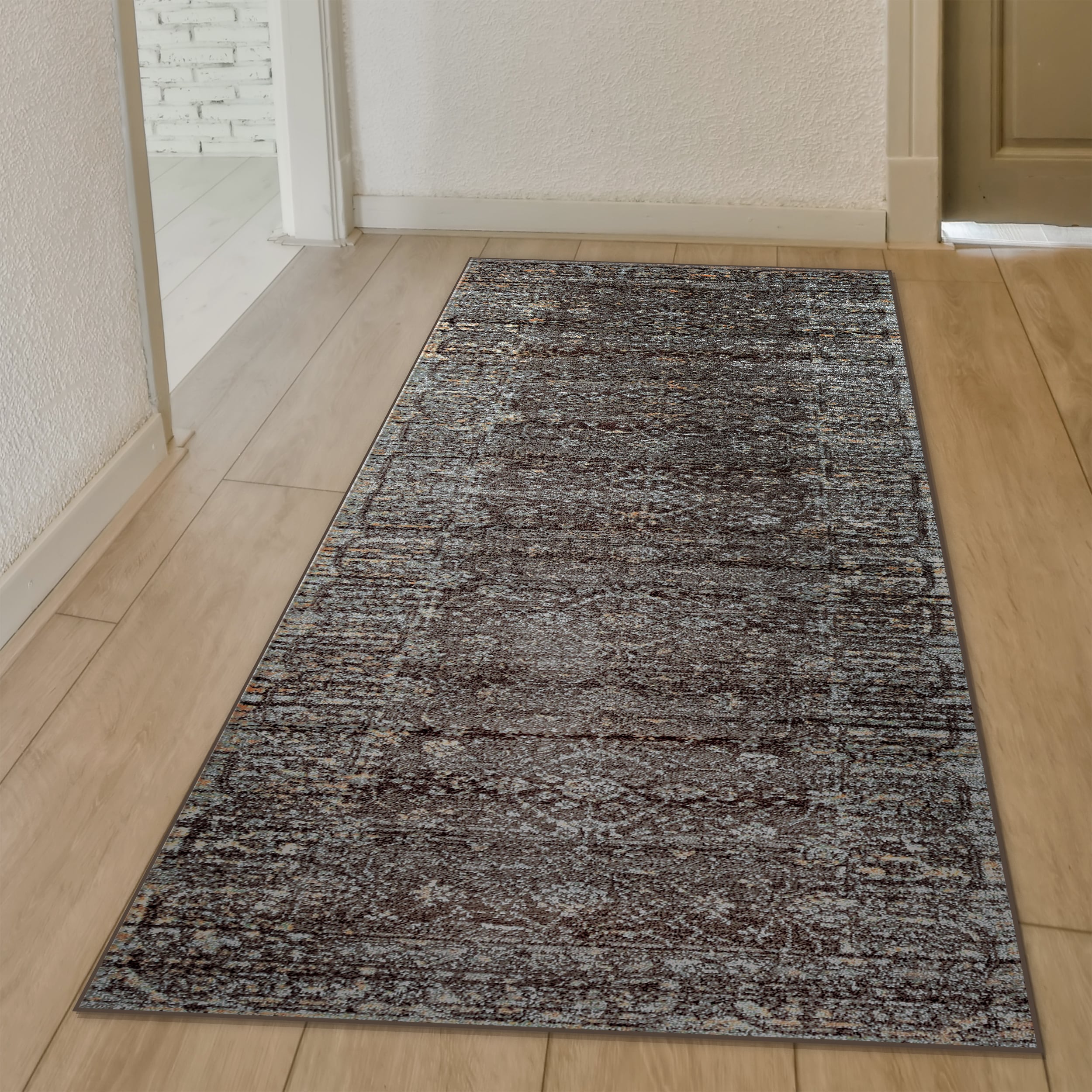 Radici USA 500/3003/LT BROWN Seriate 2 x 8 (ft) Polypropylene Brown Rectangular Indoor Distressed/Overdyed Vintage Runner rug