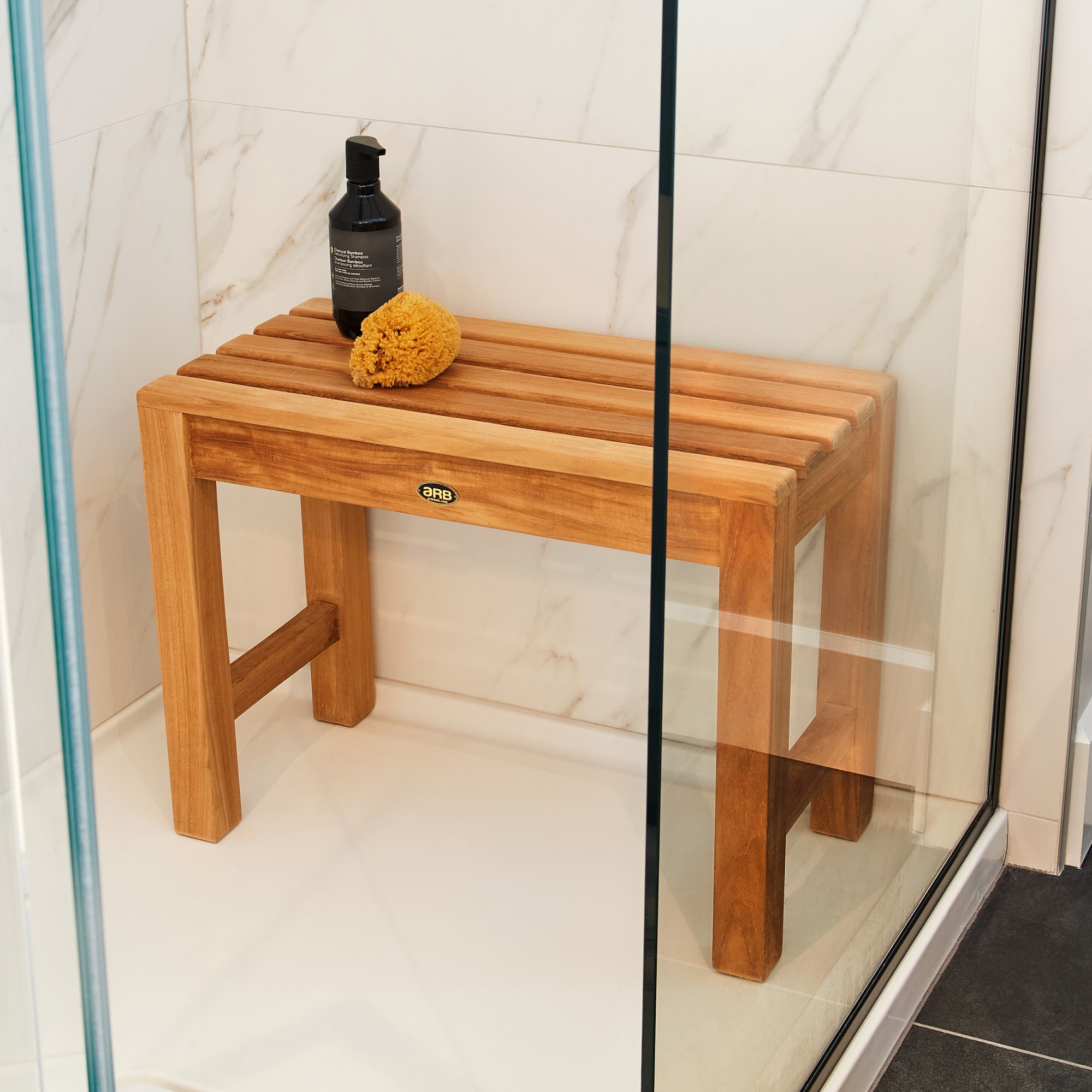 Elegant Teak Spa Safety Shower Bench - 23.5" Height