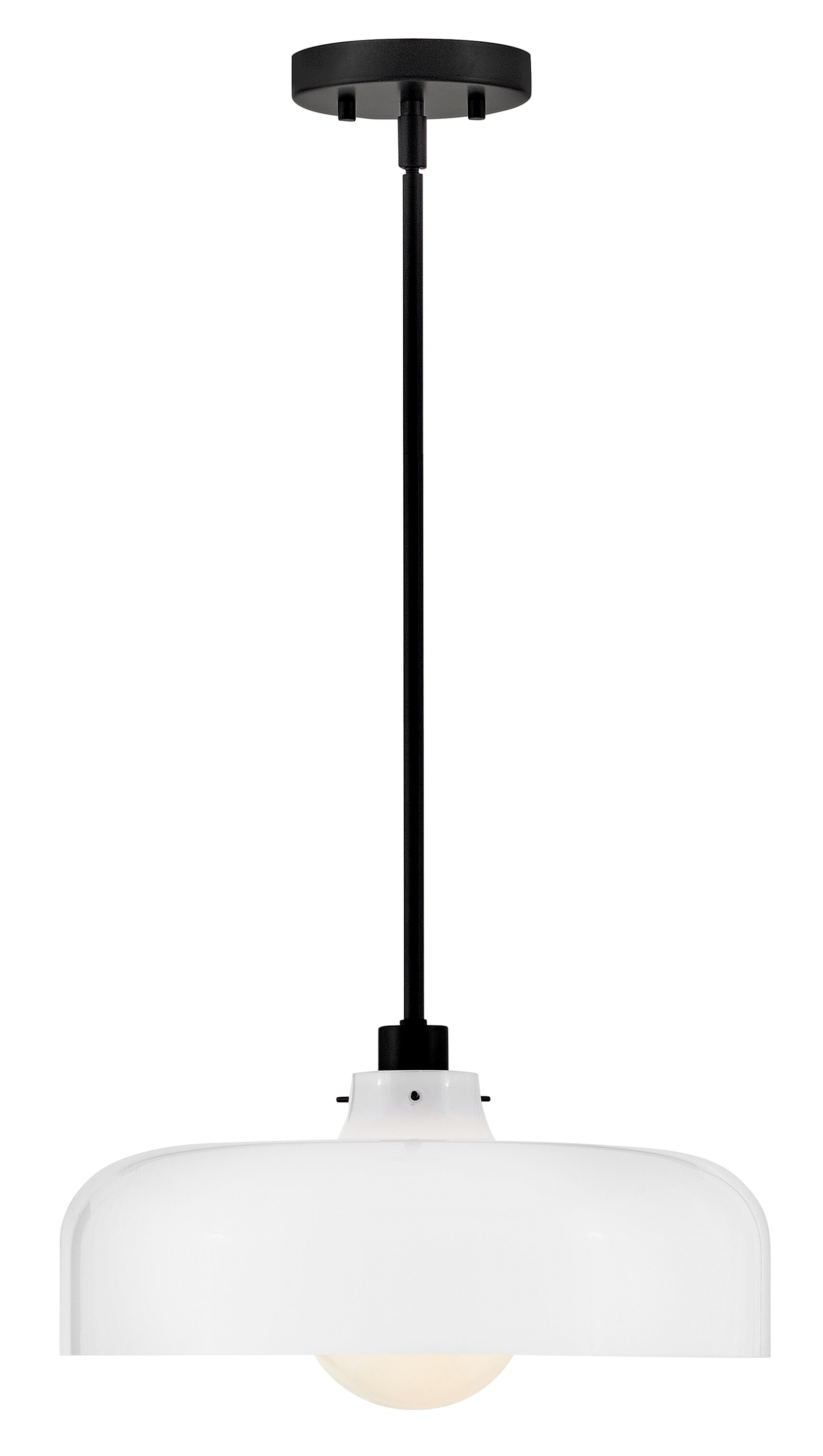 Lark 83497BK-CO Maisie Black Traditional Opal glass Cylinder Medium Hanging Pendant light
