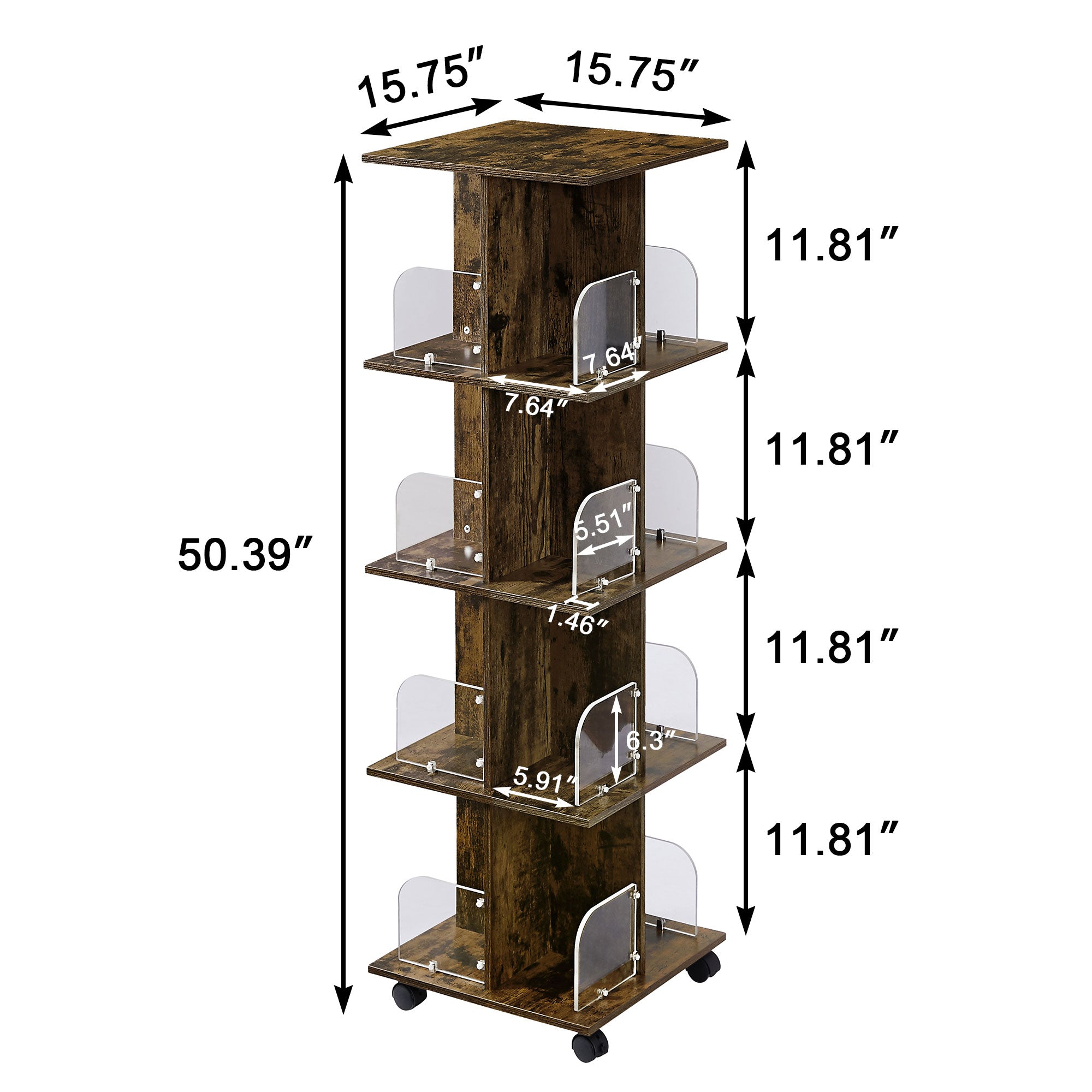 Vecelo LOE-B13-BRN bookcases - View #3