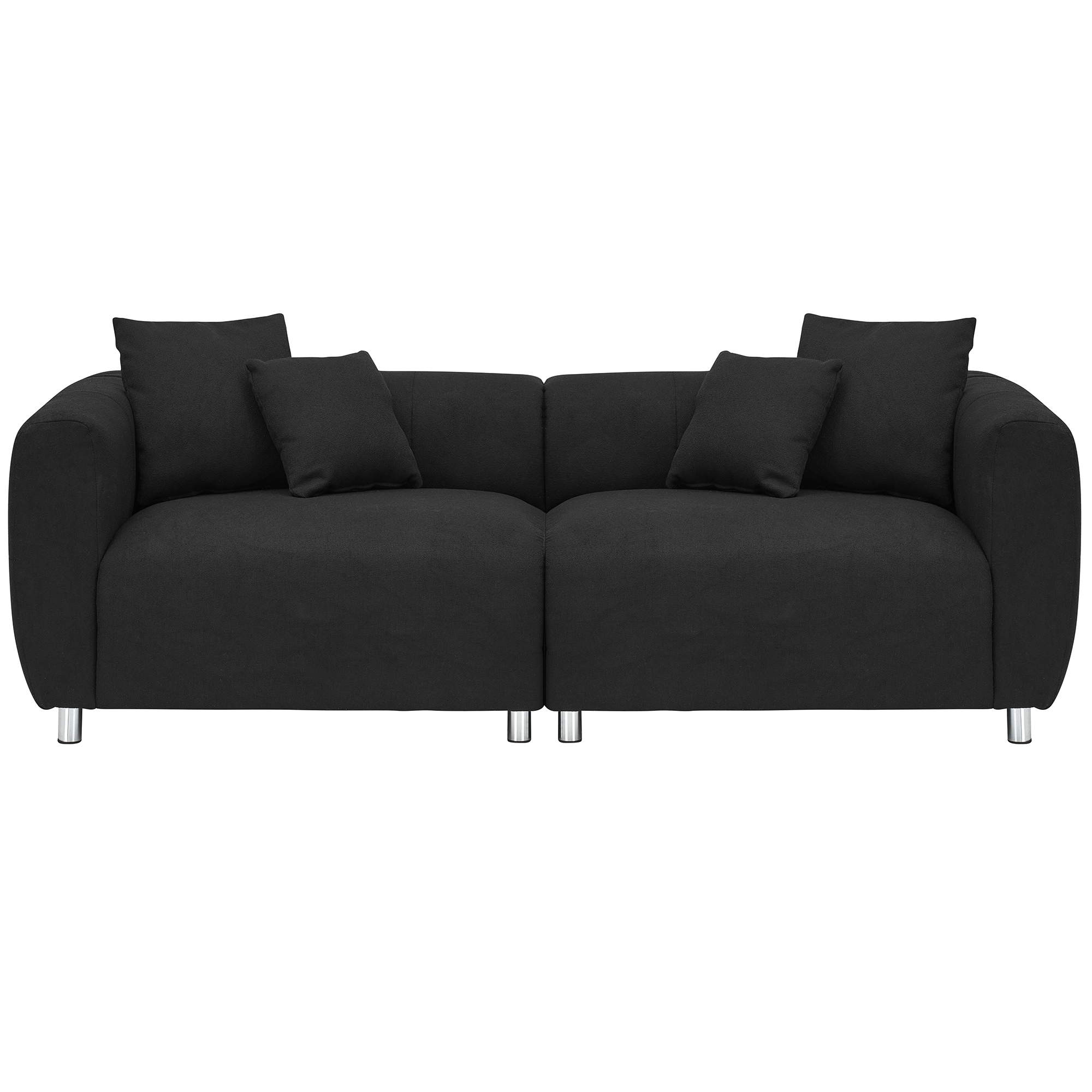 Bybafun YC5200090 89-in Modern Black Linen Sofa
