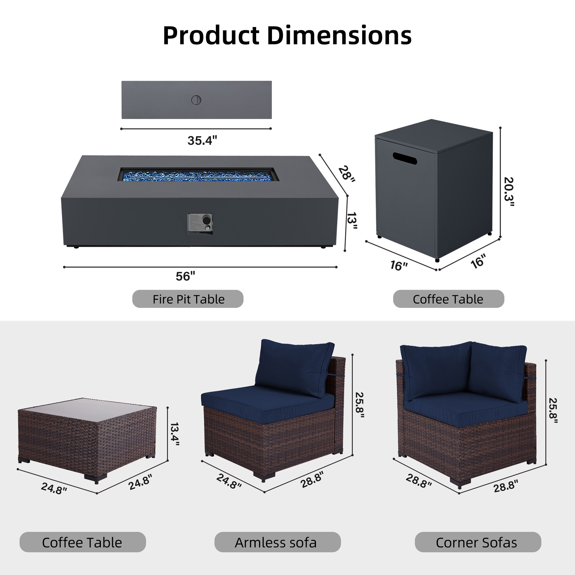Patio Watcher TBSF-ABC56TDK-NA Patio-Conversation-Sets - View #3