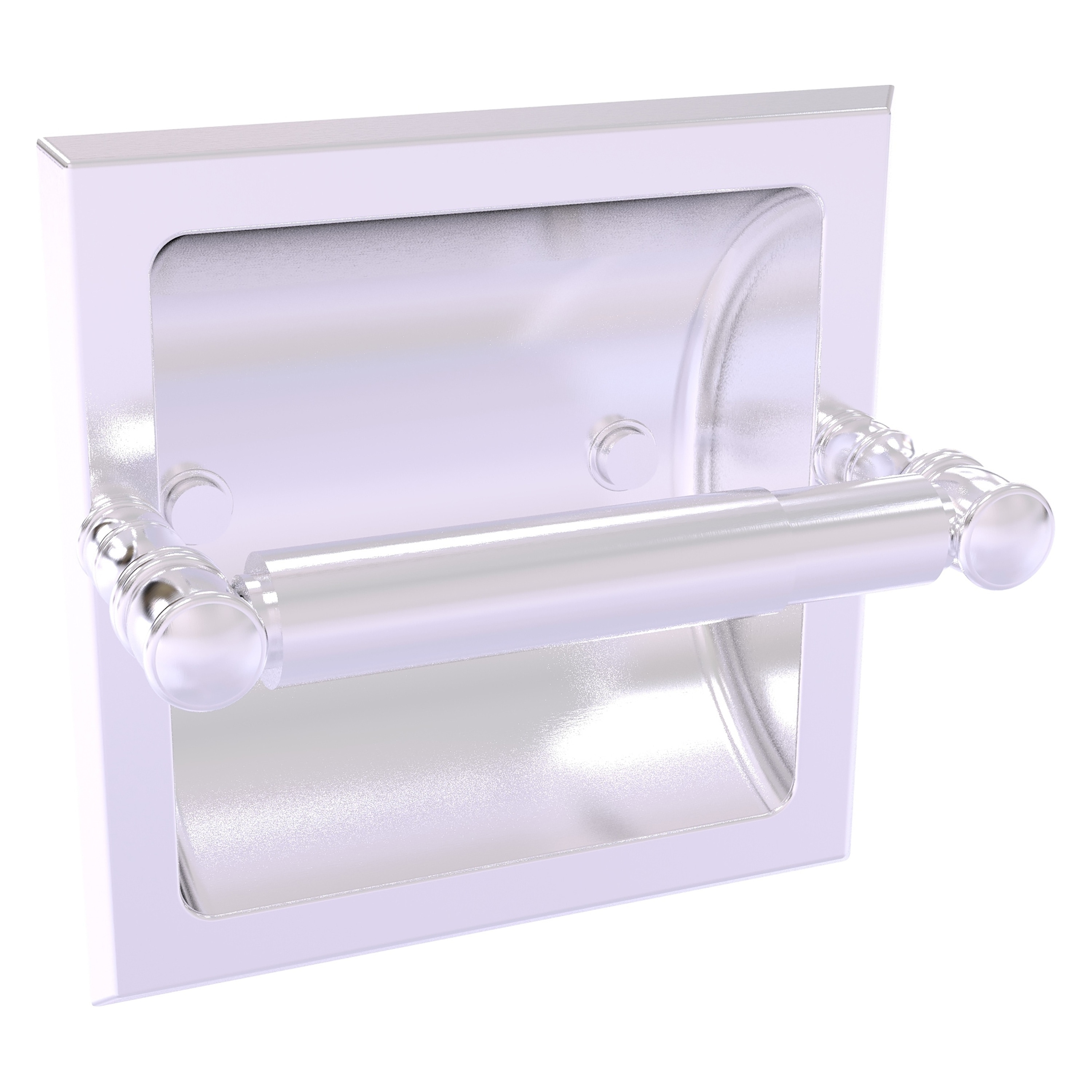 Allied Brass CL-24C-SCH Carolina Satin Chrome Recessed Double post Toilet Paper Holder 1 -Rolls