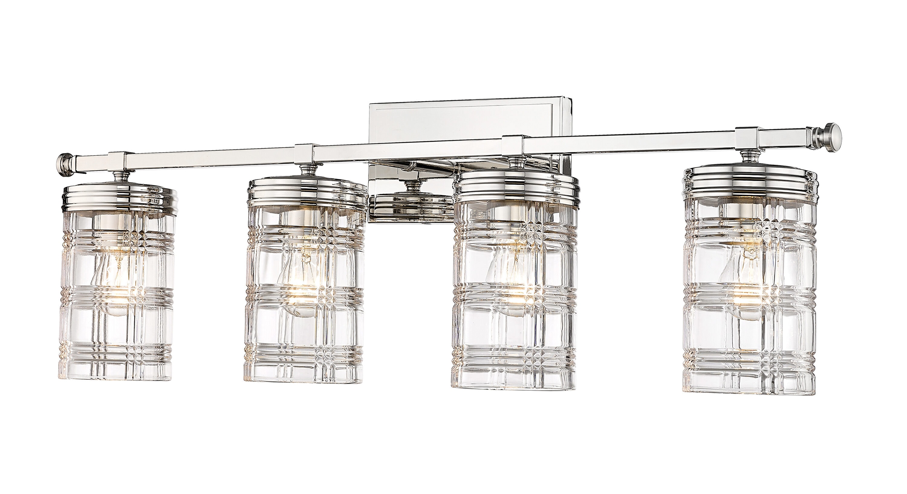 Z-Lite 344-4V-PN Archer 32.75-in 4-Light Polished Nickel Transitional Vanity Light