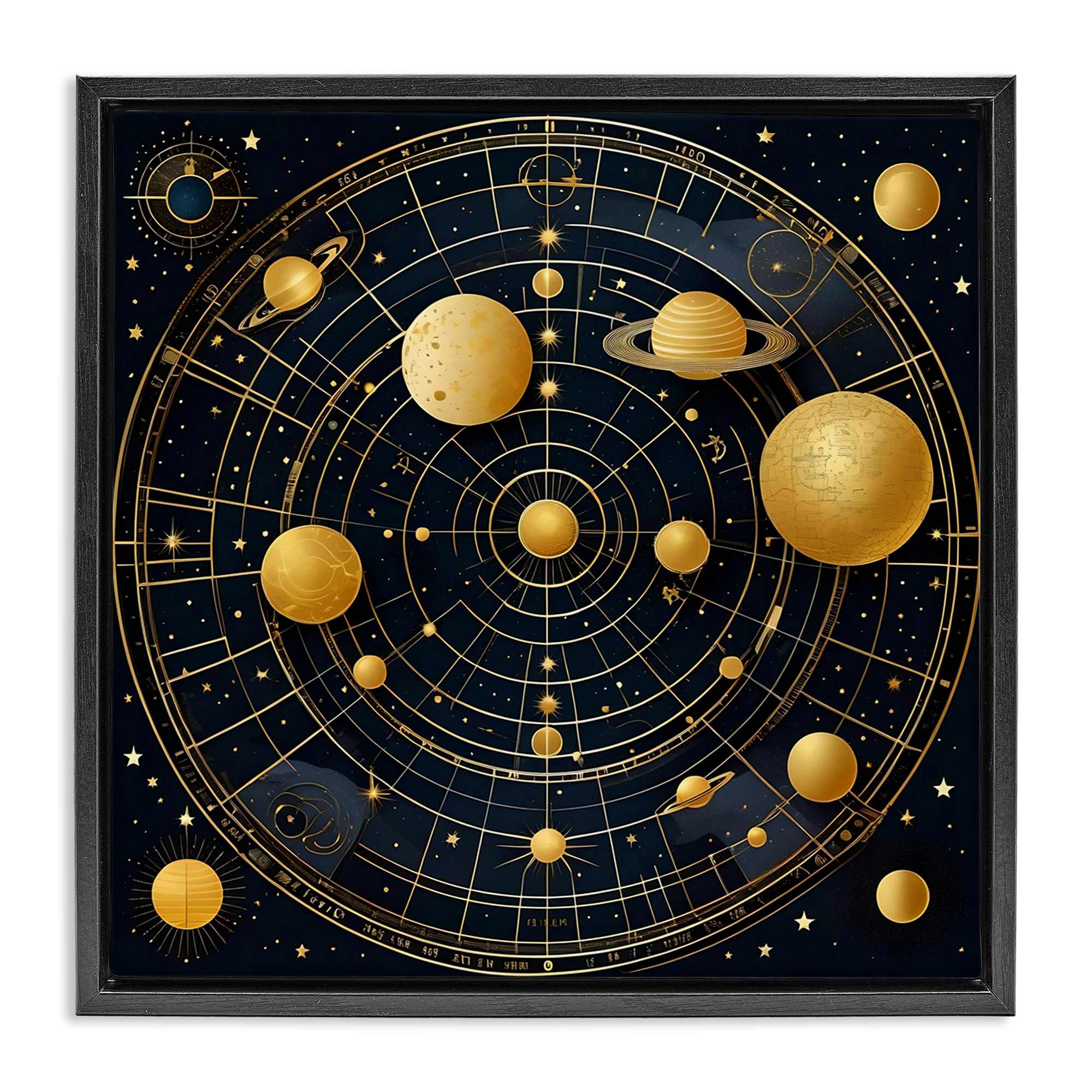 Stupell Industries BT-311-FFB-17X17 Astral Planets in Solar System Floating Frame design by Tabz Jones