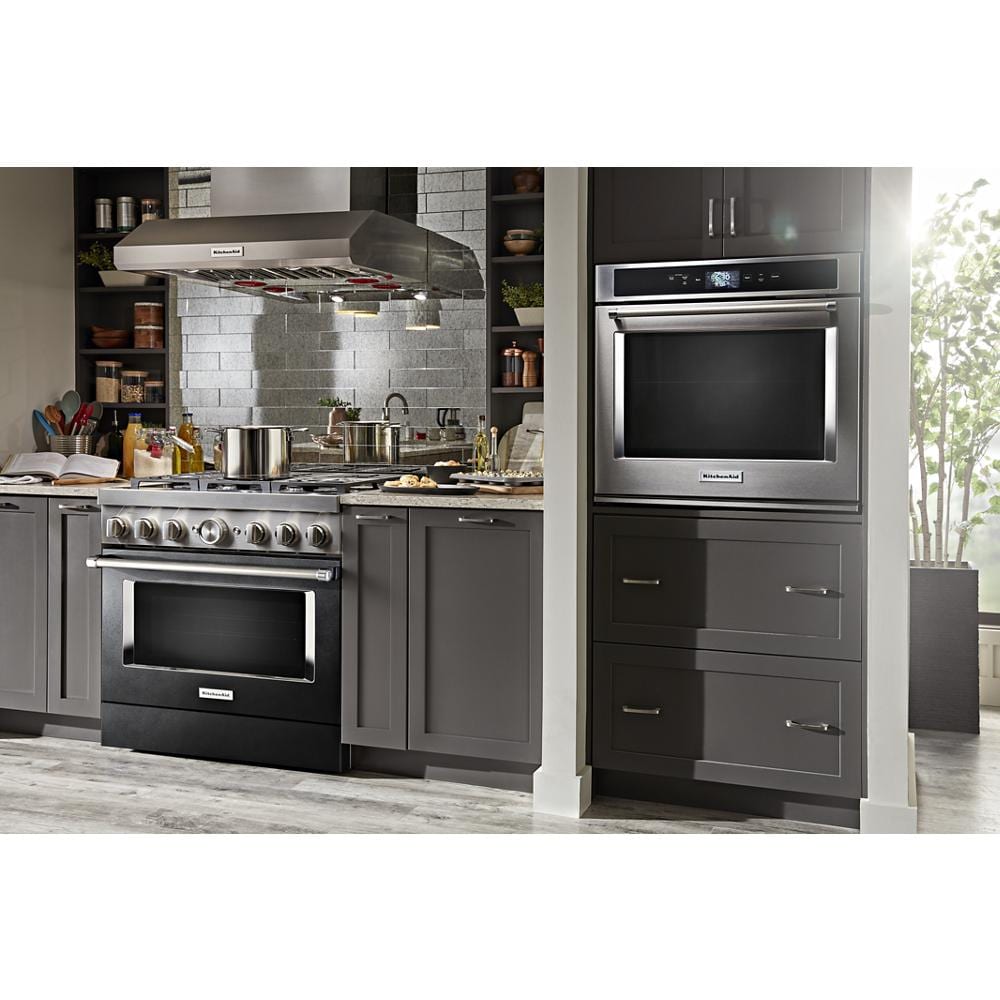 KitchenAid 36-in 6 Burners 5.1-cu ft Self-cleaning Convection Oven ...