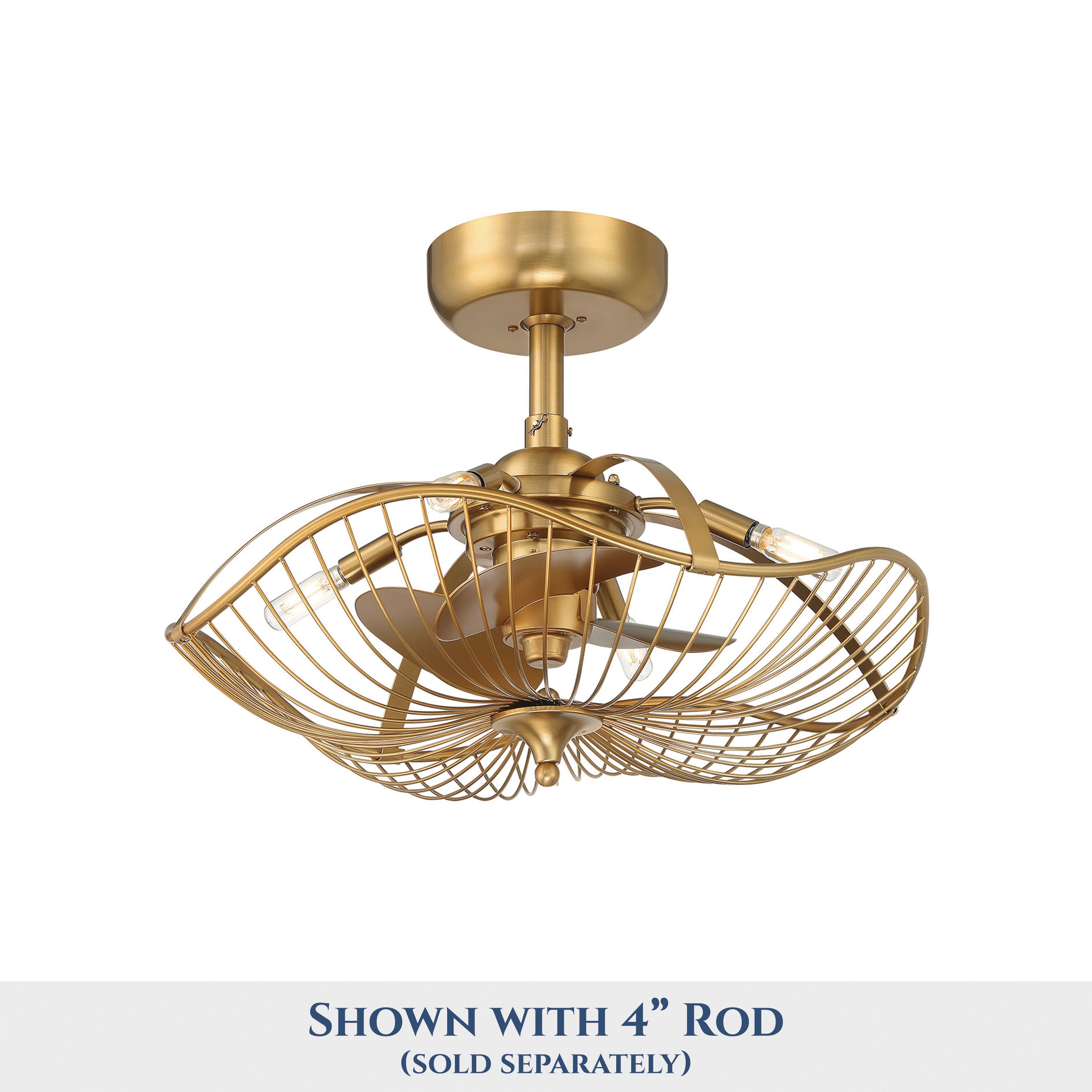 Auri 22'' Aged Brass 3-Blade Ceiling Fan with LED Light