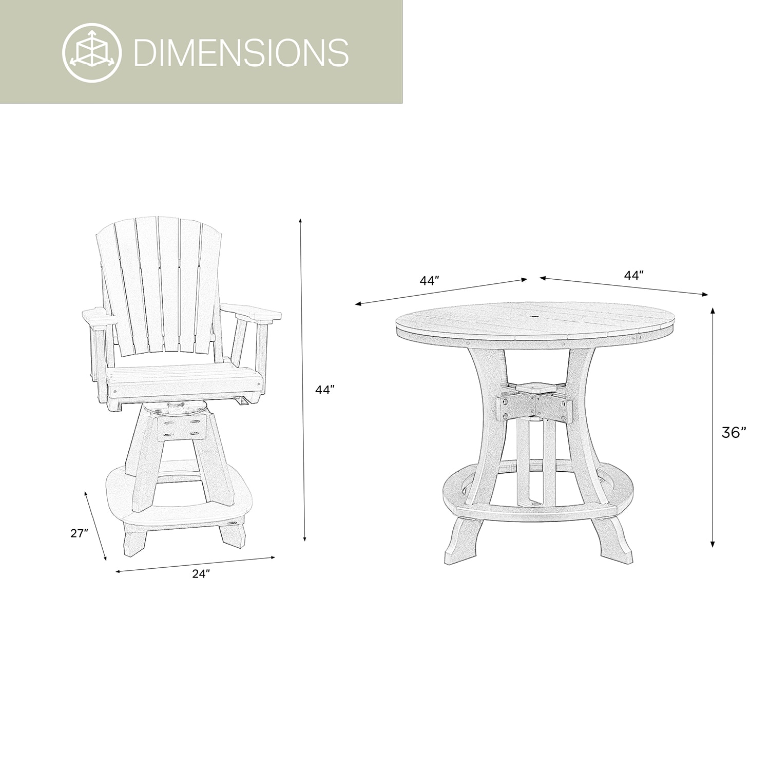 American Furniture Classics CR130ARW-K Patio-Dining-Sets - View #3