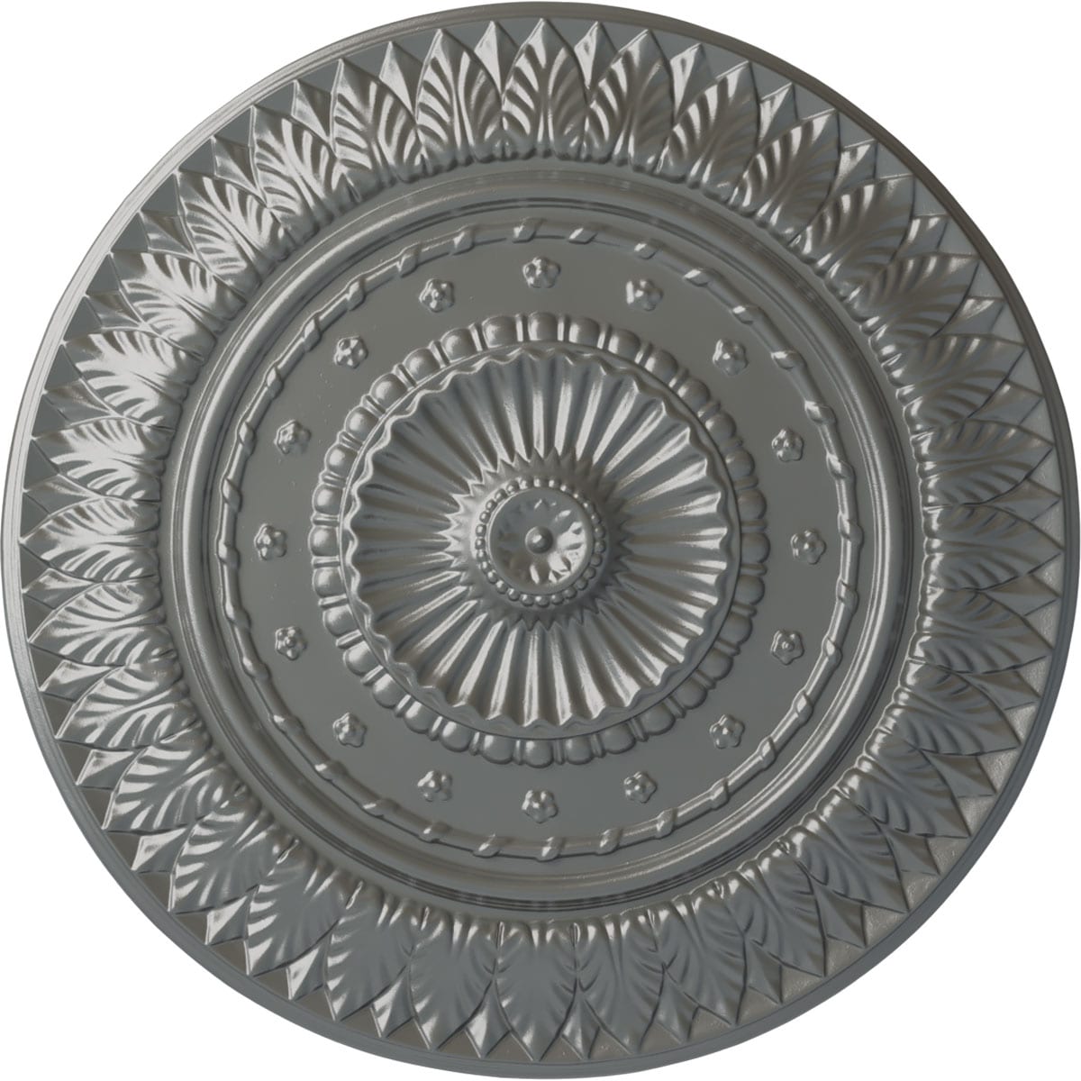 Ekena Millwork CM26CSSLS Christopher 26.625-in W x 26.625-in L Painted Silver Polyurethane Whole Ceiling Medallion