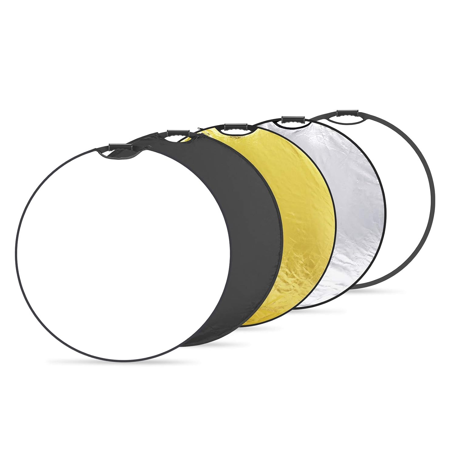 NEEWER 5-in-1 Collapsible Round Light Reflector 43 in 110cm with Carrying Bag and Single Grip for Studio and Outdoor Photography