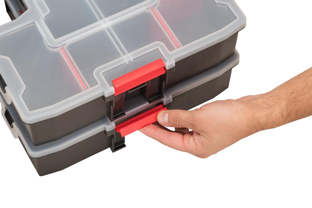 Shop CRAFTSMAN 25-in Plastic Lockable Tool Box & 14-Compartment Plastic  Small Parts Organizer at