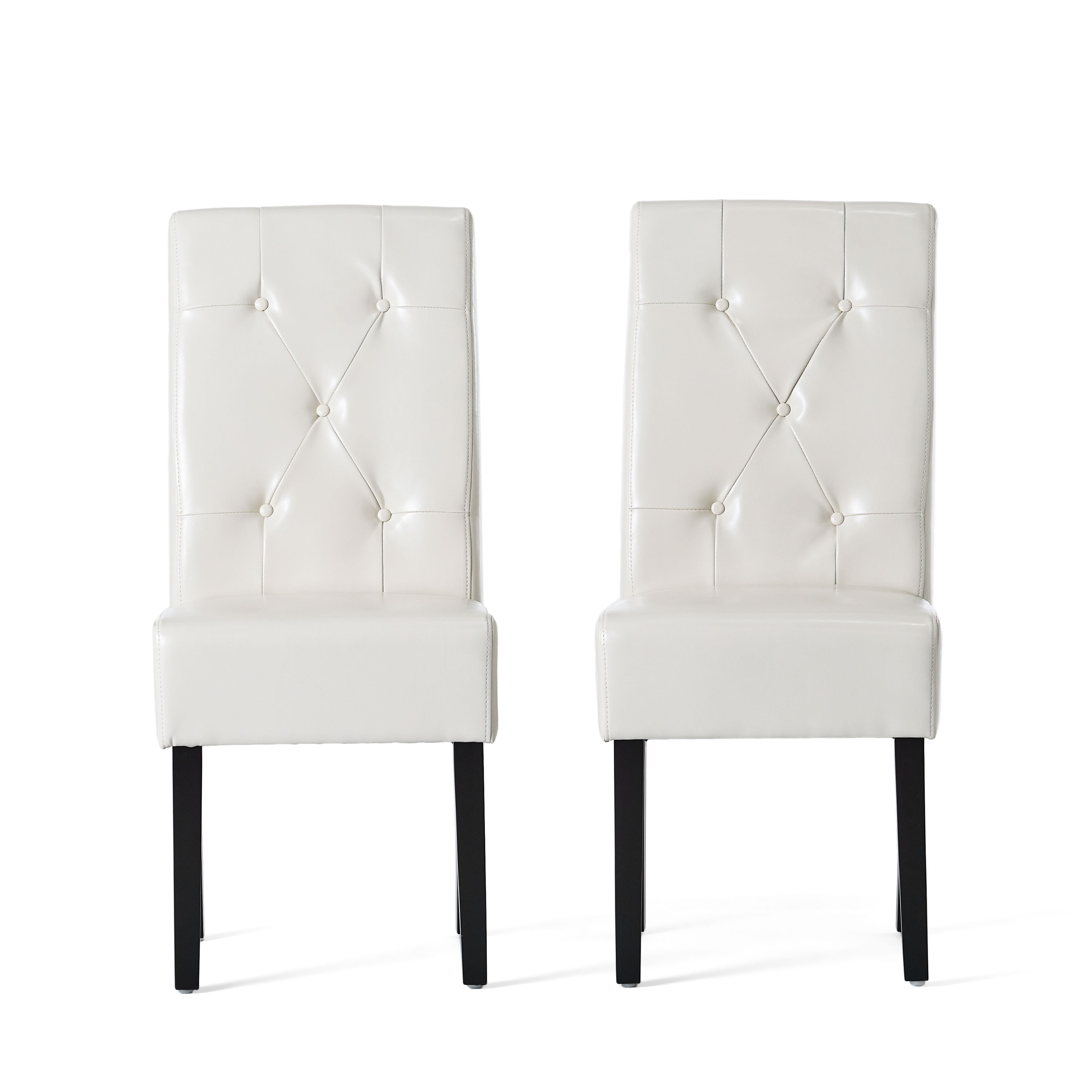 Best Selling Home Decor 214521 Taylor Ivory Leather Dining Chair Set of 2