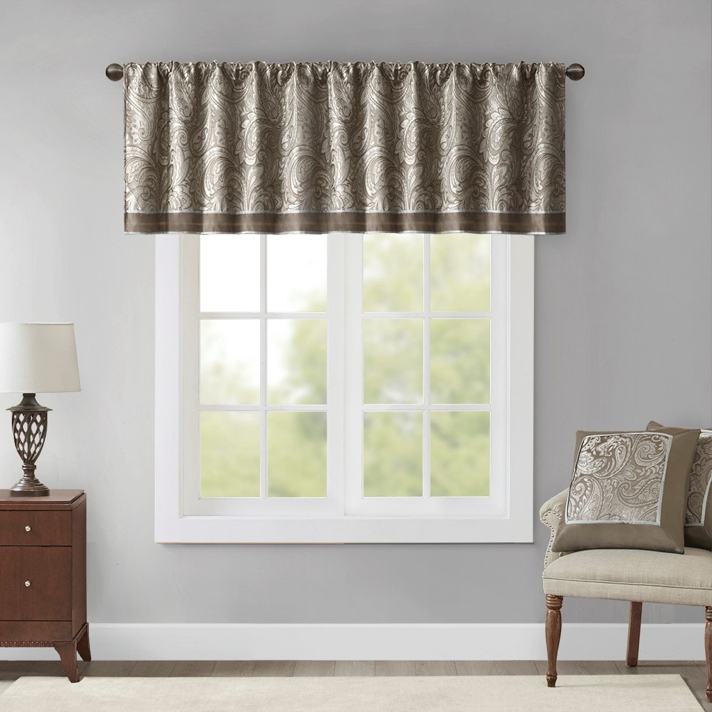 Tinyhomie Jacquard Window Valance Blue/Brown 50x18