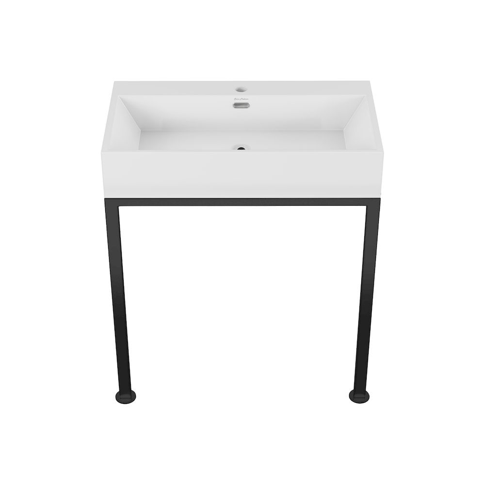 Concorde 30 Rectangle Console Sink with Matte Black Legs