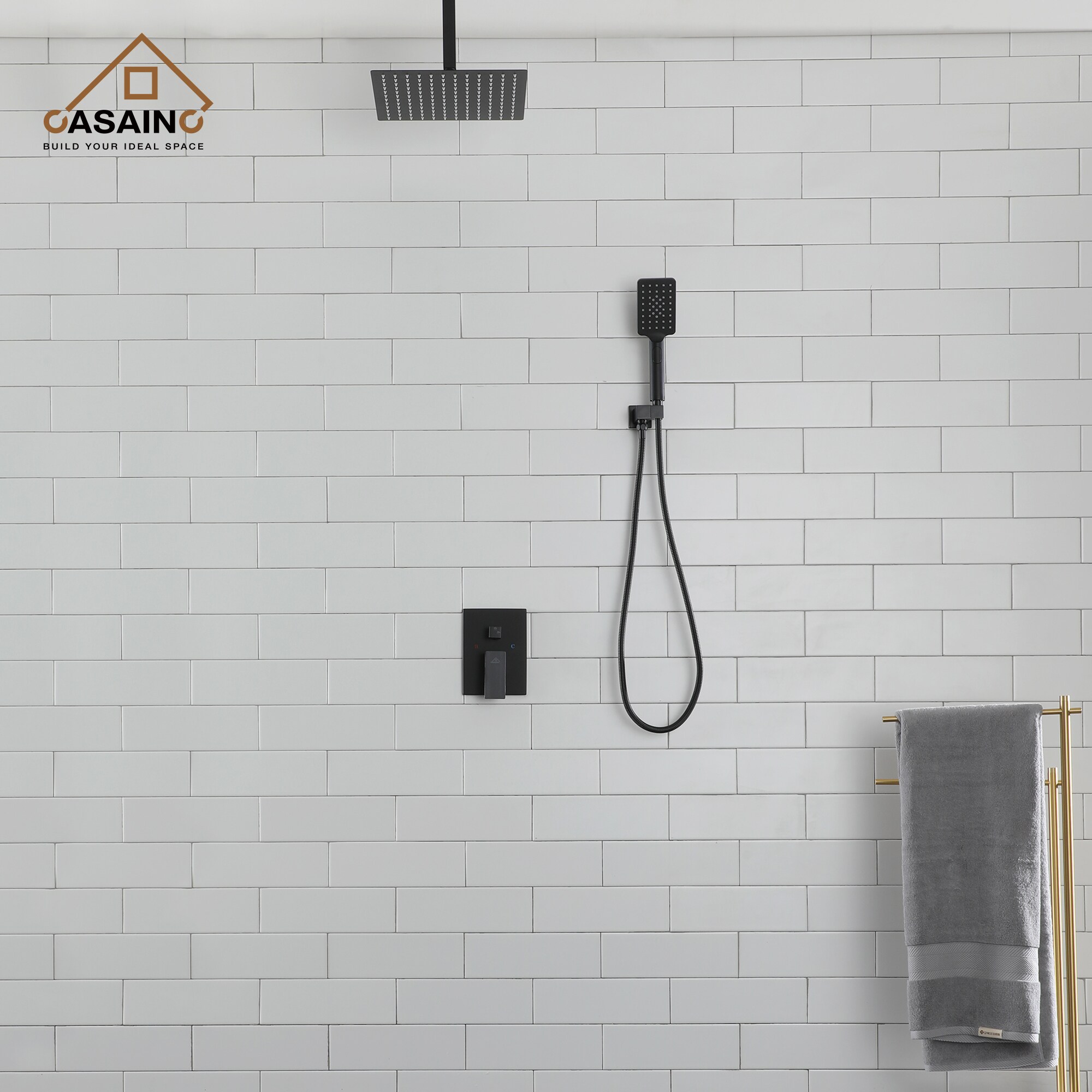 CASAINC OY-98B1202-MB Showerhead-Bar-Panels - View #2