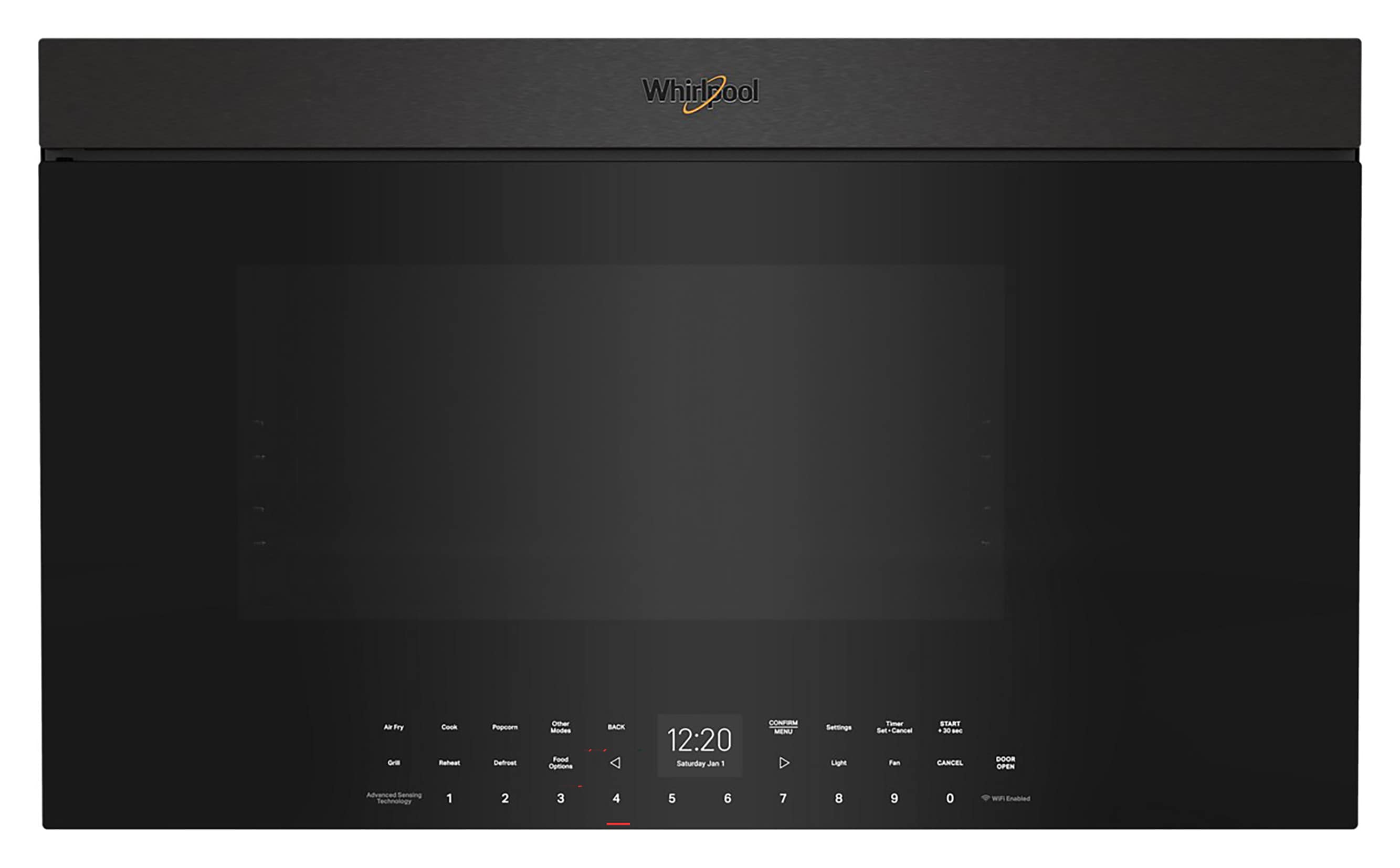 1.1-cu ft 1800-Watt Air Fry 30-in Over-the-Range True Convection Microwave with Sensor Cooking (Black Stainless Finish) | - Whirlpool WMMF7530RV