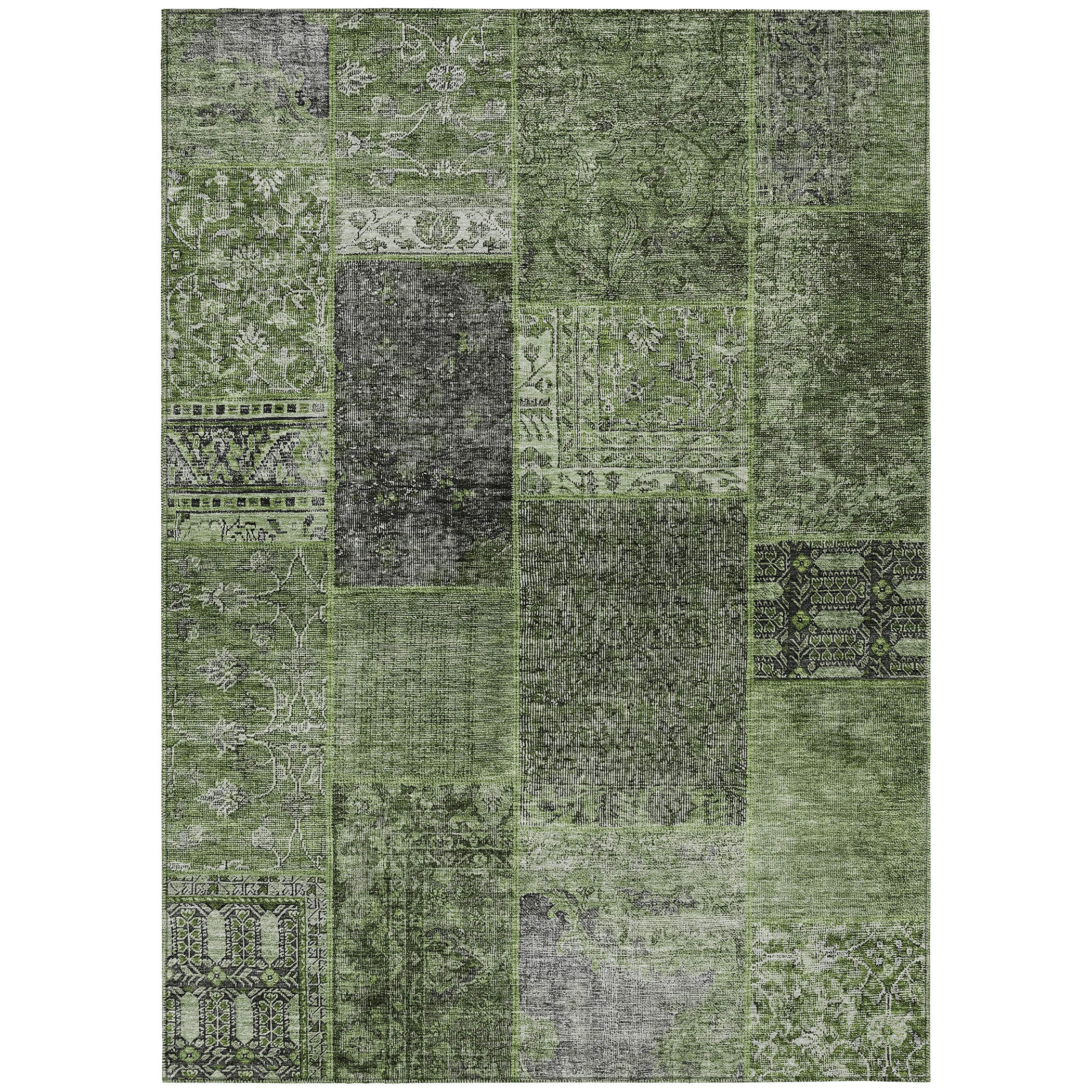 Addison Rugs ACN669OL5X8 Chantille ACN669OL 5 x 7 (ft) Polyester Olive Rectangular Indoor/Outdoor Geometric Machine washable Area rug