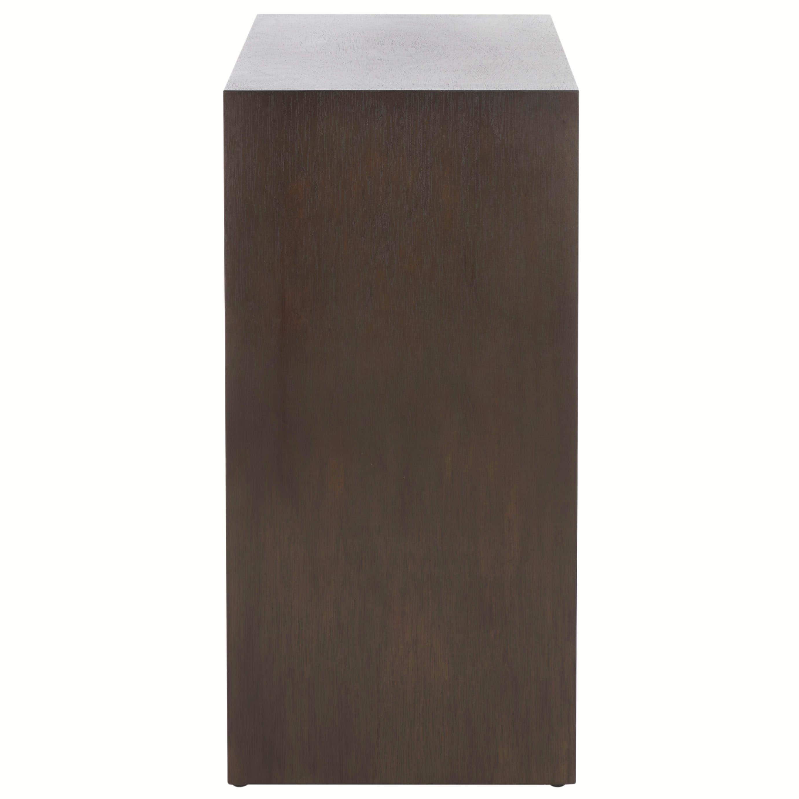 Munson Dark Oak Wood Console Table with Shelves