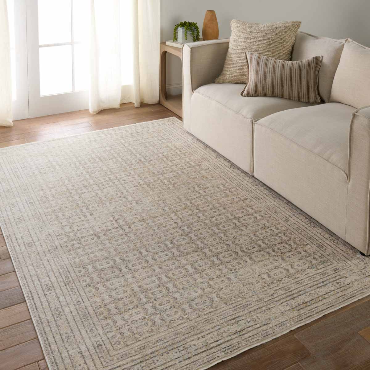 Jaipur Living BRG156555 3 X 5 Cream Indoor Geometric Area Rug