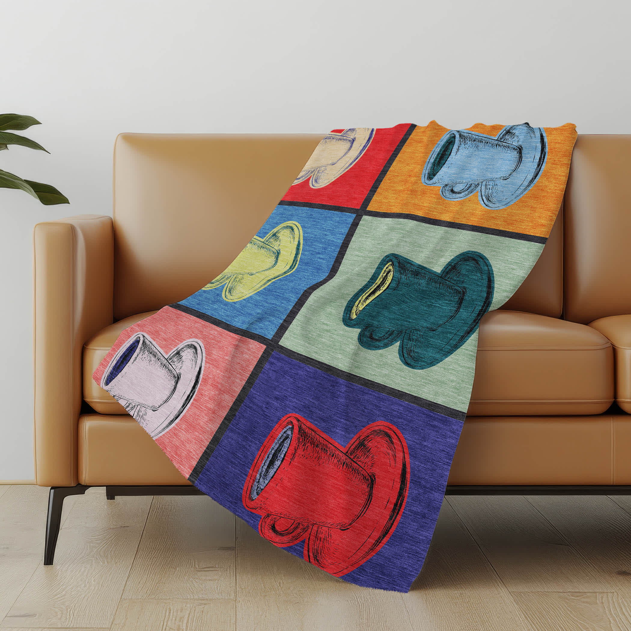 Addison Rugs ASB165KA50X70 Premium Machine Washable Addison ASB165 Kaleidoscope Sherpa Throw Blanket