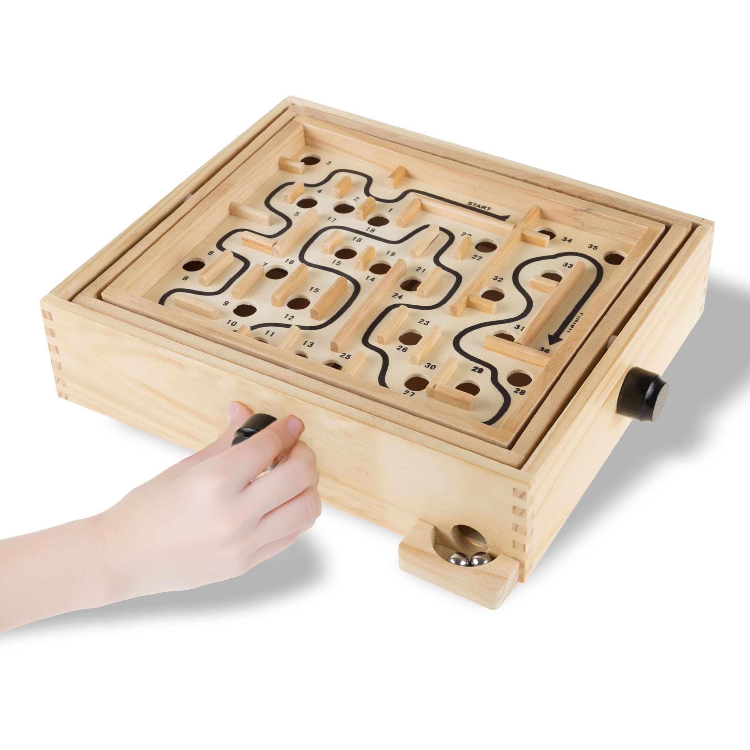 Toy Time 819664UXD Classic Wood Tabletop Labyrinth Maze Game Role play