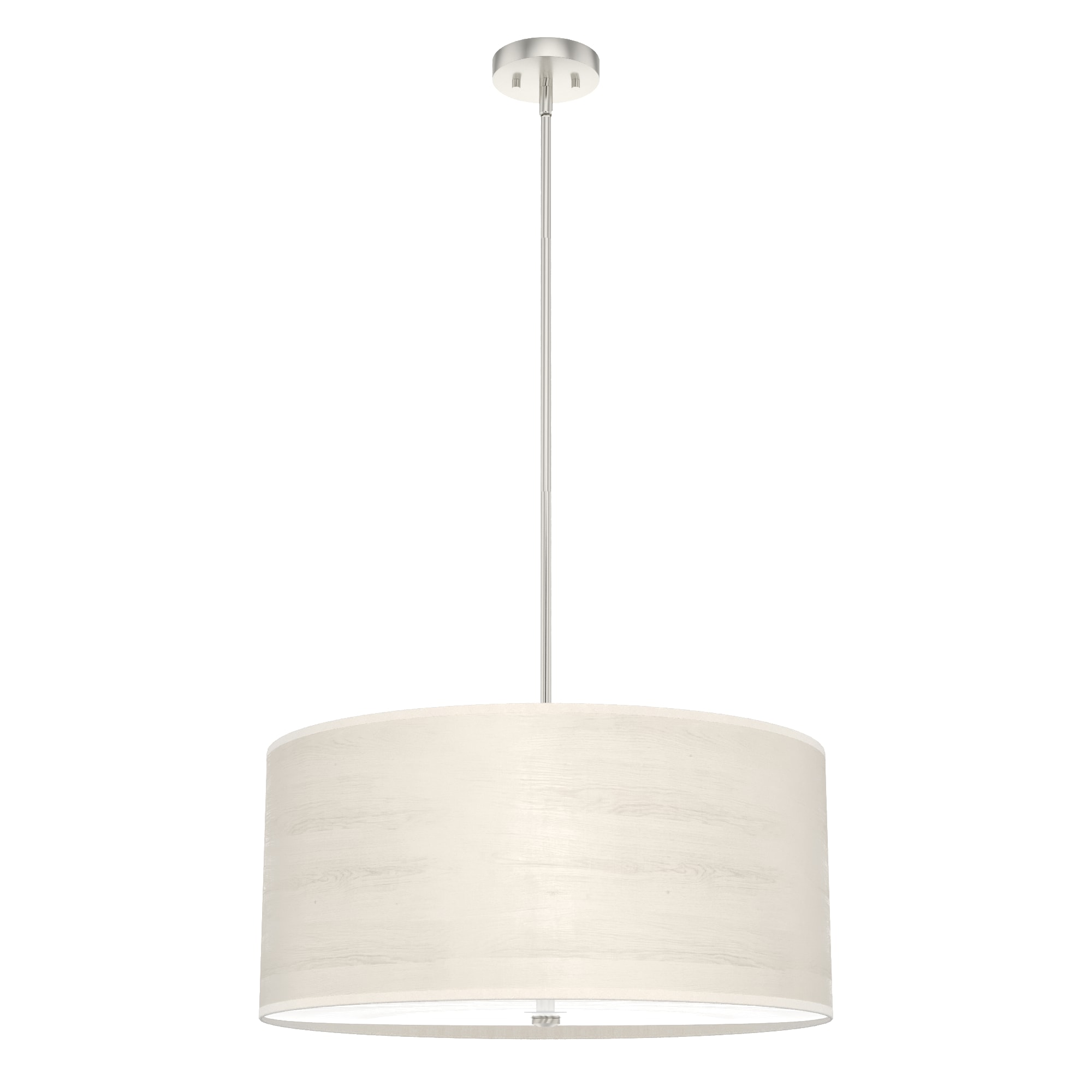 Hunter Solhaven 4-Light Bleached Alder Modern/Contemporary Frosted Glass Drum LED Large Hanging Kitchen Island Light