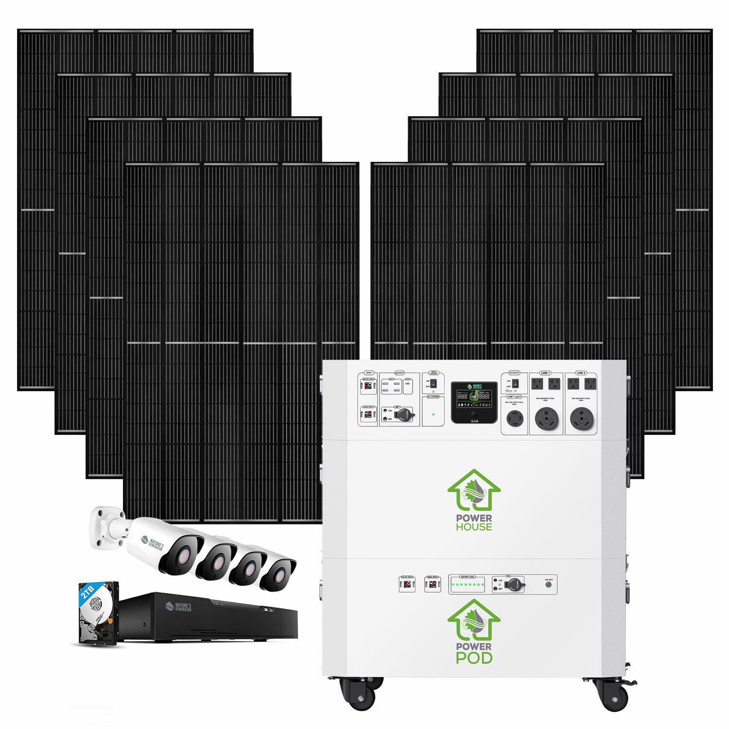 NATURE'S GENERATOR NGPHPTAS Powerhouse 7200-Watts Portable Power Station (6 Solar Panels Included)
