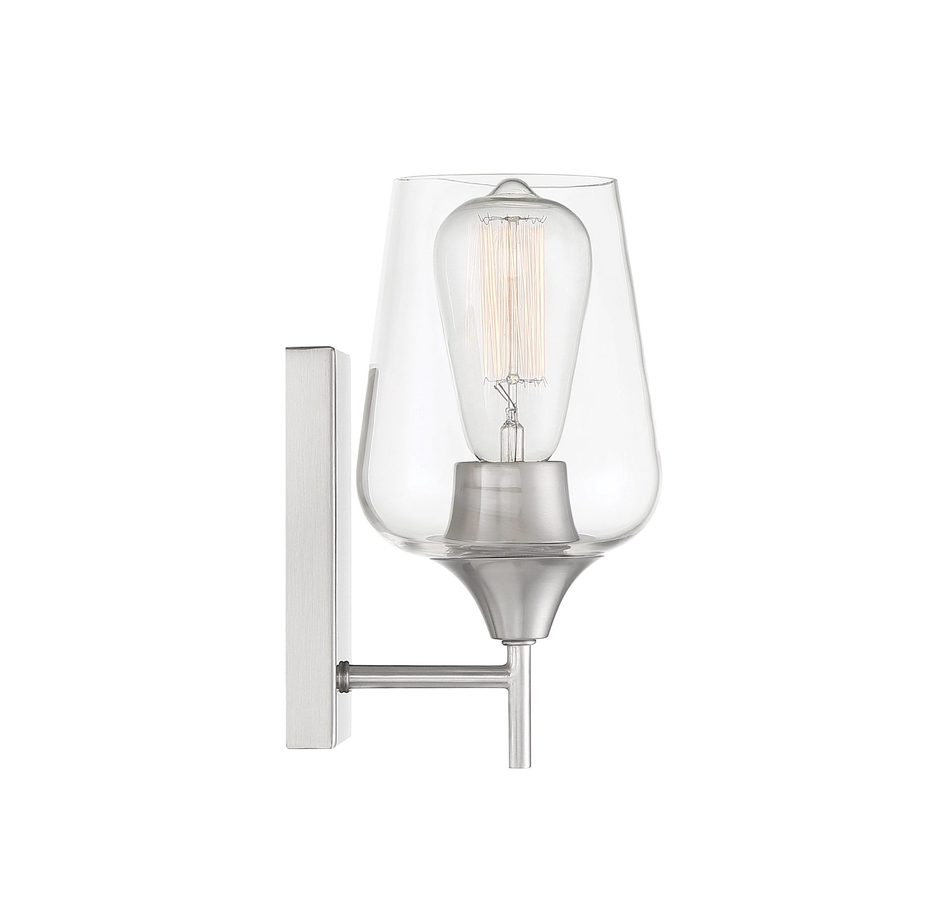 Nickel Dimmable Direct Wired Electric Wall Sconce