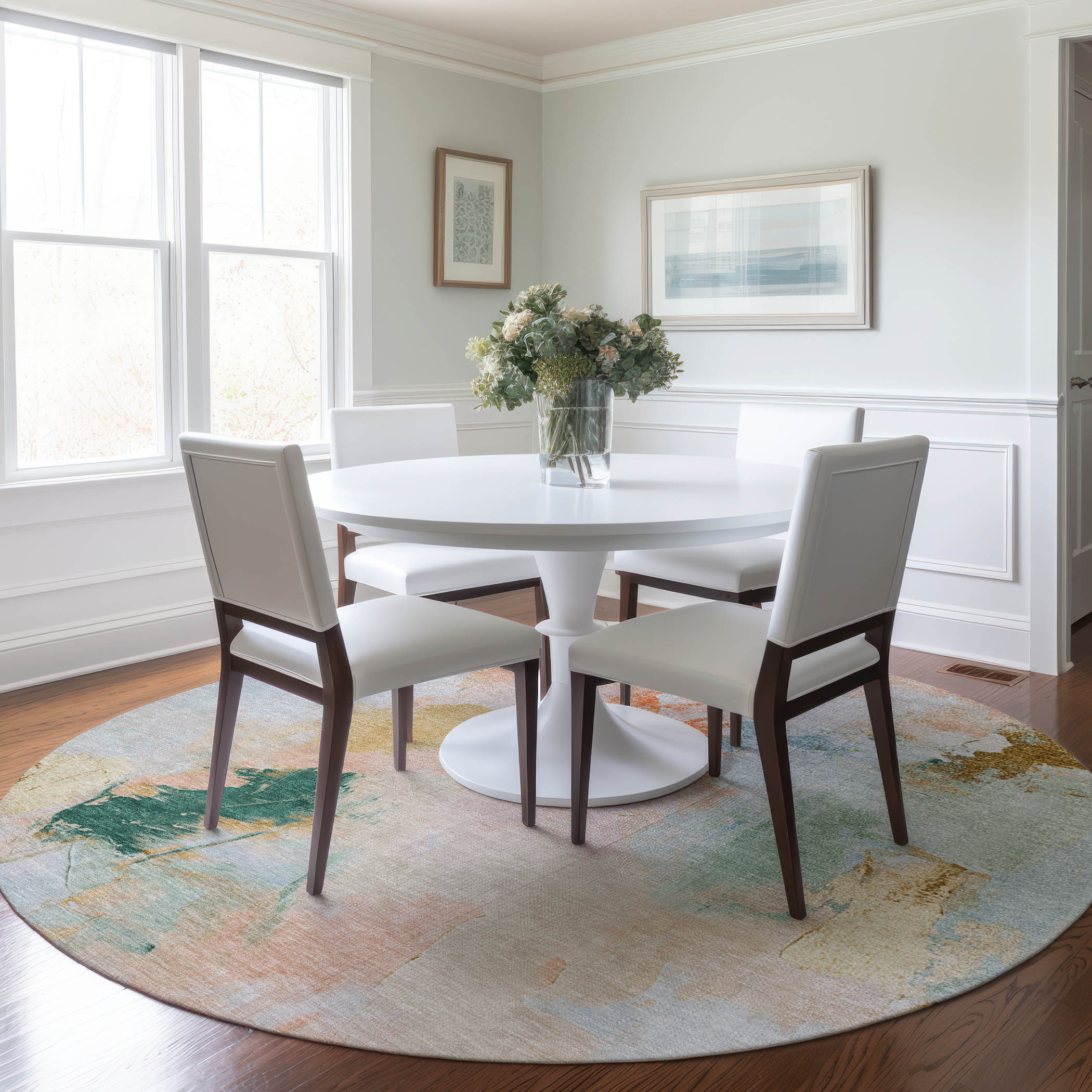 Addison Rugs ACN1914PH8RO Chantille ACN1914PH 8 x 8 (ft) Loomed Polyester Peach Round Indoor/Outdoor Machine washable Area rug