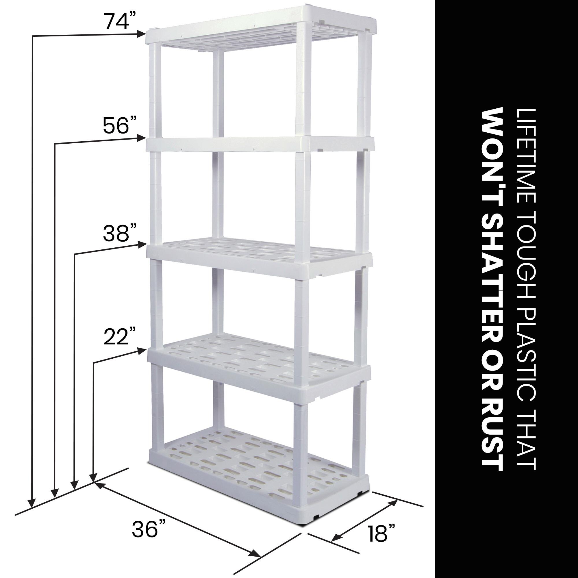 Oskar Resin Heavy Duty 5-Tier Utility Shelving Unit (36-in W x 18-in D ...