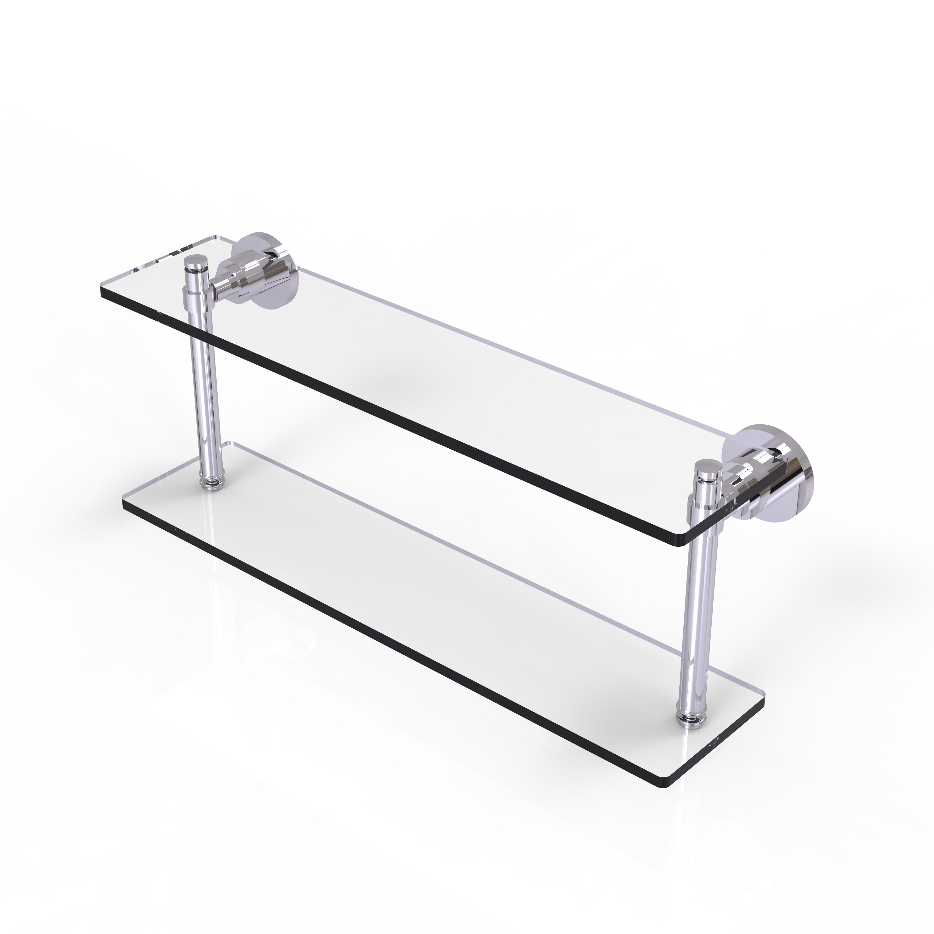 Allied Brass WS-2/22-PC Washington Square Polished Chrome 2 -Tier Wall mount Bathroom Shelf ( 22-in x 8-in x 5-in )