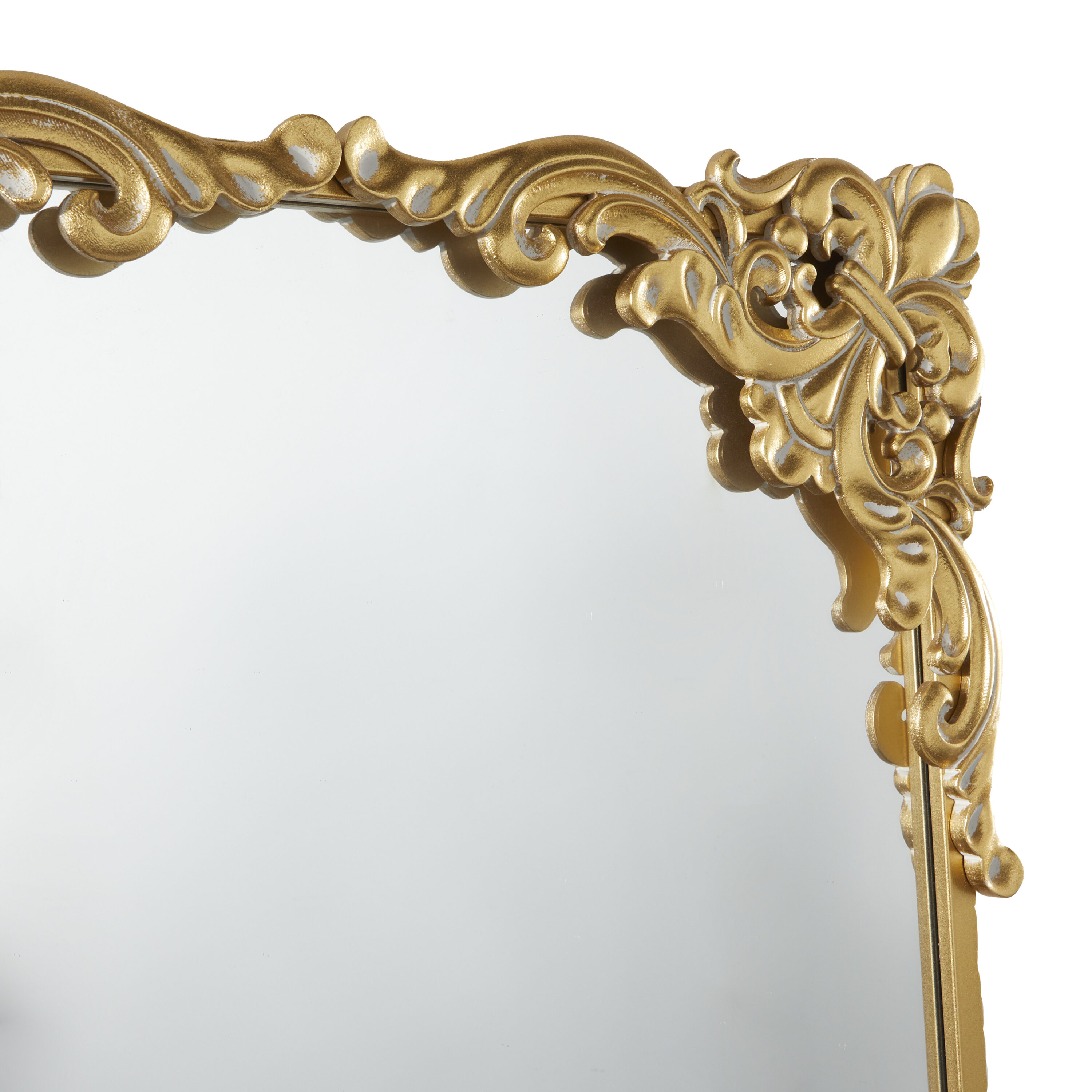 Grayson Lane 29.5-in W x 40.5-in H Gold Carved Acanthus Framed Wall Mirror  in the Mirrors department at