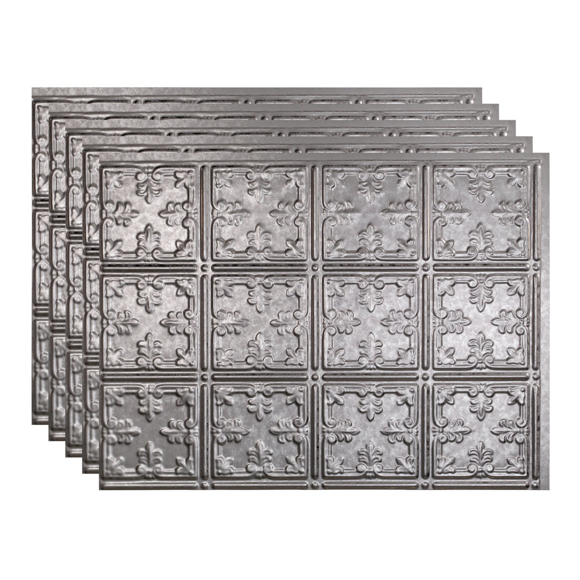 Fasade PB5730 Traditional 10 18.25-in x 24.25-in Vinyl Galvanized Steel Backsplash Panels 5.0 -Pack