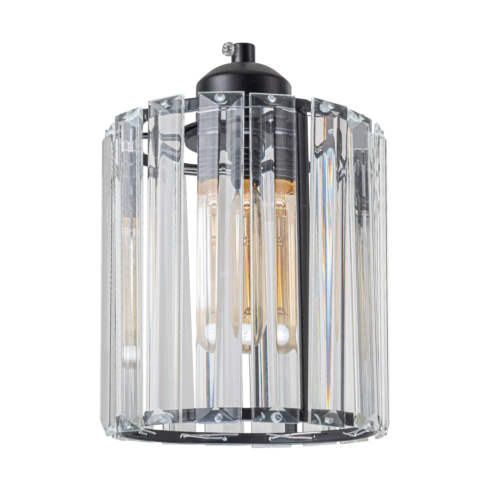 GoYeel 5.91-in x 5.31-in Cylinder Clear Crystal Universal with 1-5/8-in Fitter (Lip Fitter)