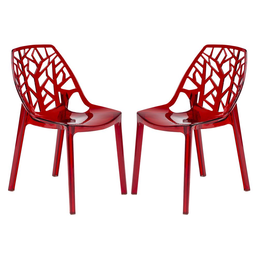 Leisuremod BG3143420 Cornelia Modern Spring CutOut Tree Design Stackable Dining Chair