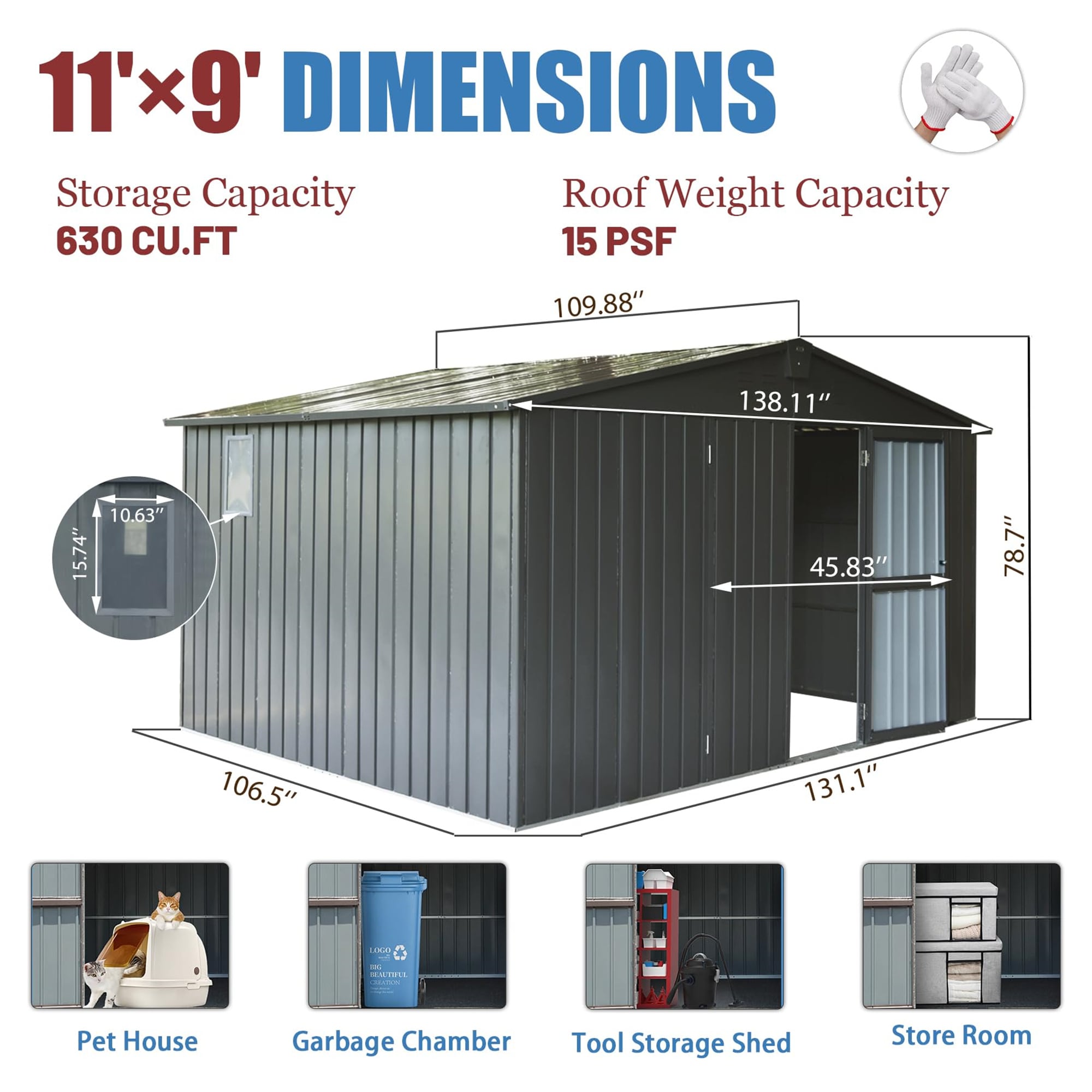 Maocao Hoom MZN711-261AAM Metal-Storage-Buildings-Sheds - View #2