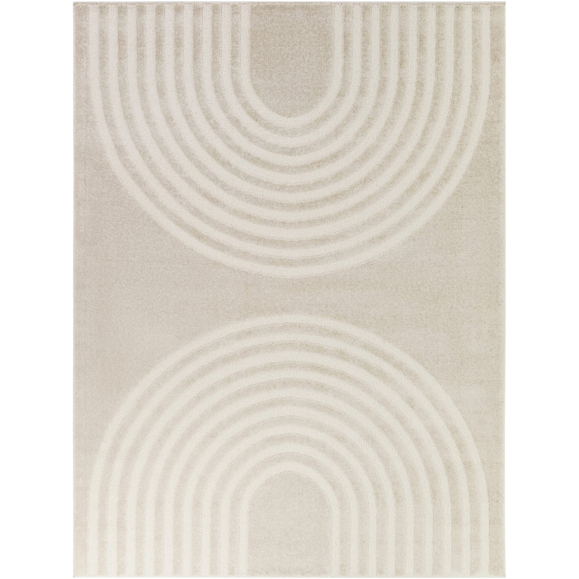 Buchner 5 x 7 (ft) Tufted Polyester/Polypropylene Beige Rectangular Indoor Trellis Mid-Century Modern Spot Clean Only Pet Friendly Area rug