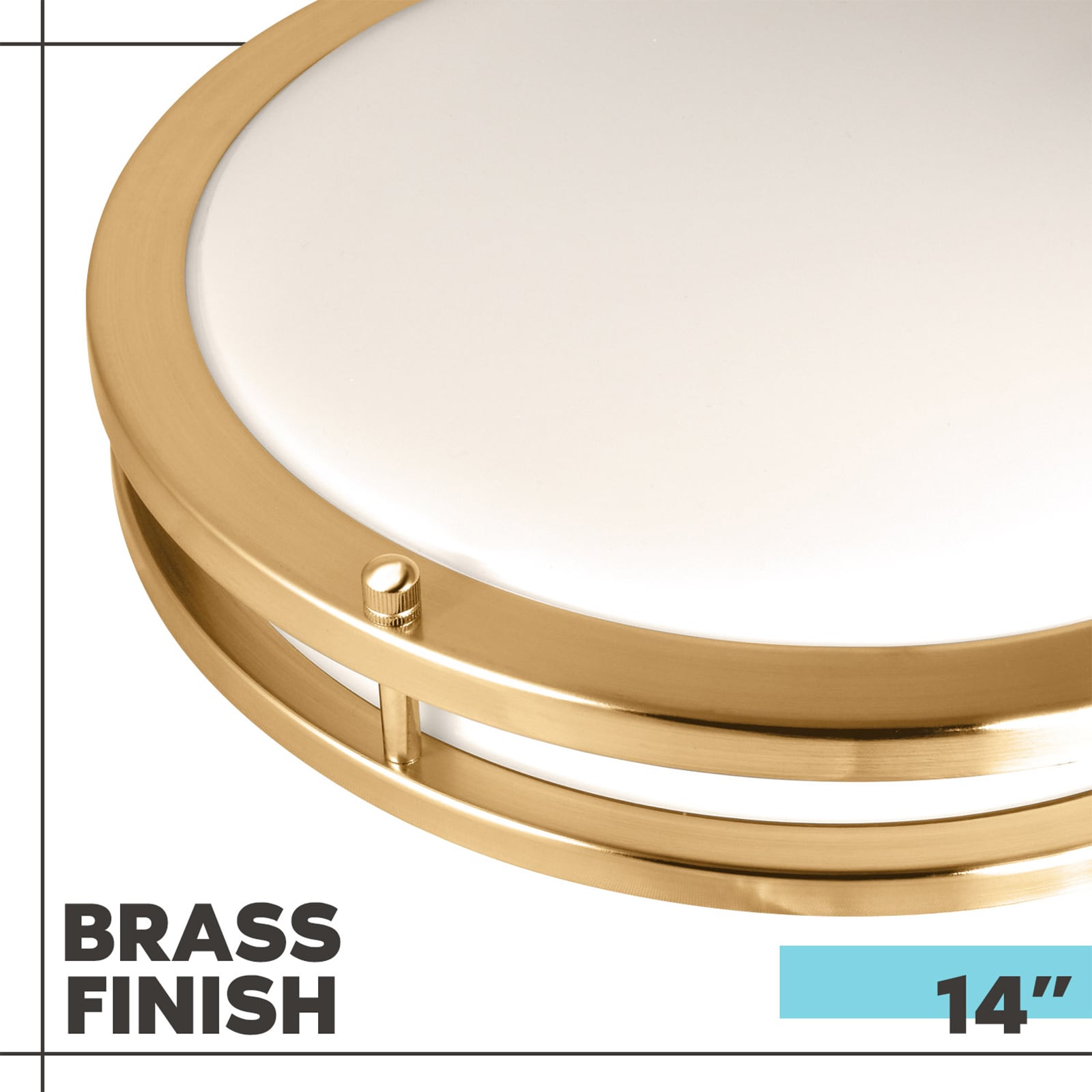 Elegant 14" Brushed Brass LED Flush Mount Ceiling Light with Dimmable 5 Color Options
