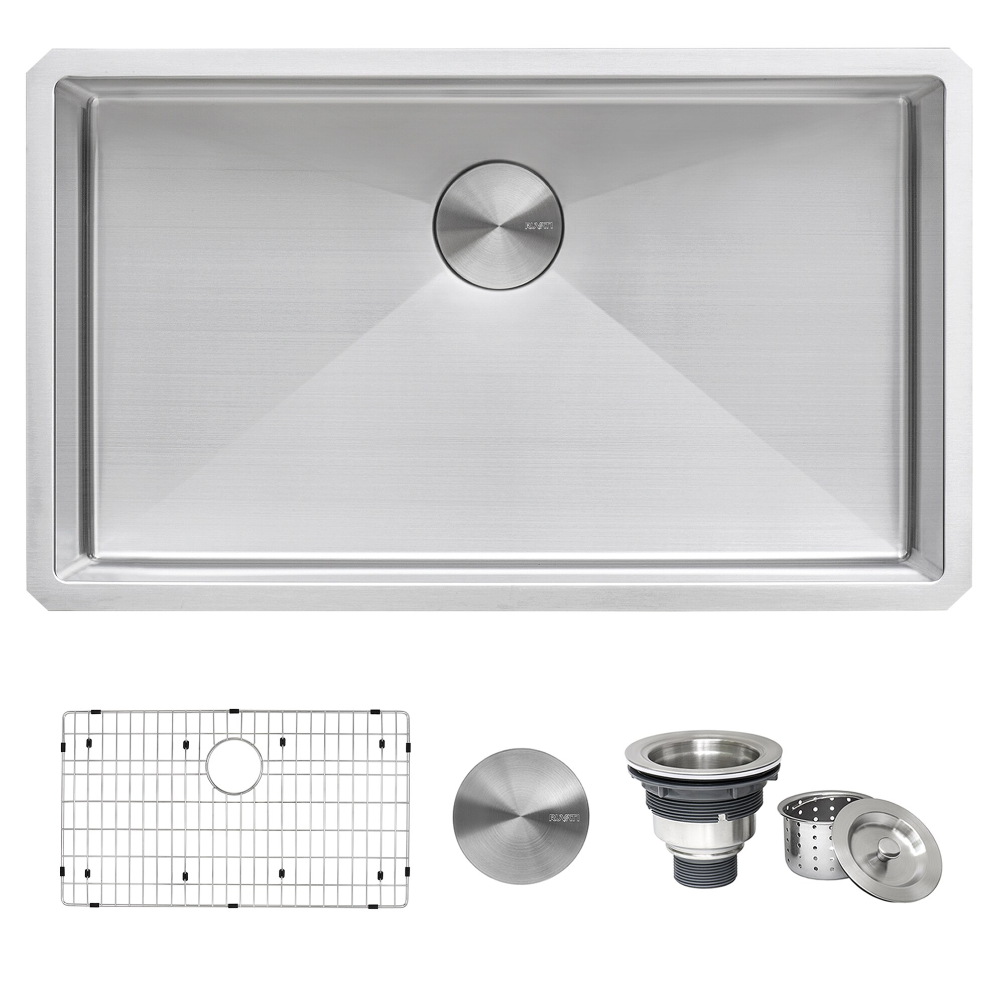 Ruvati Gravena Undermount 30-in x 18-in Stainless Steel Single Bowl Kitchen Sink
