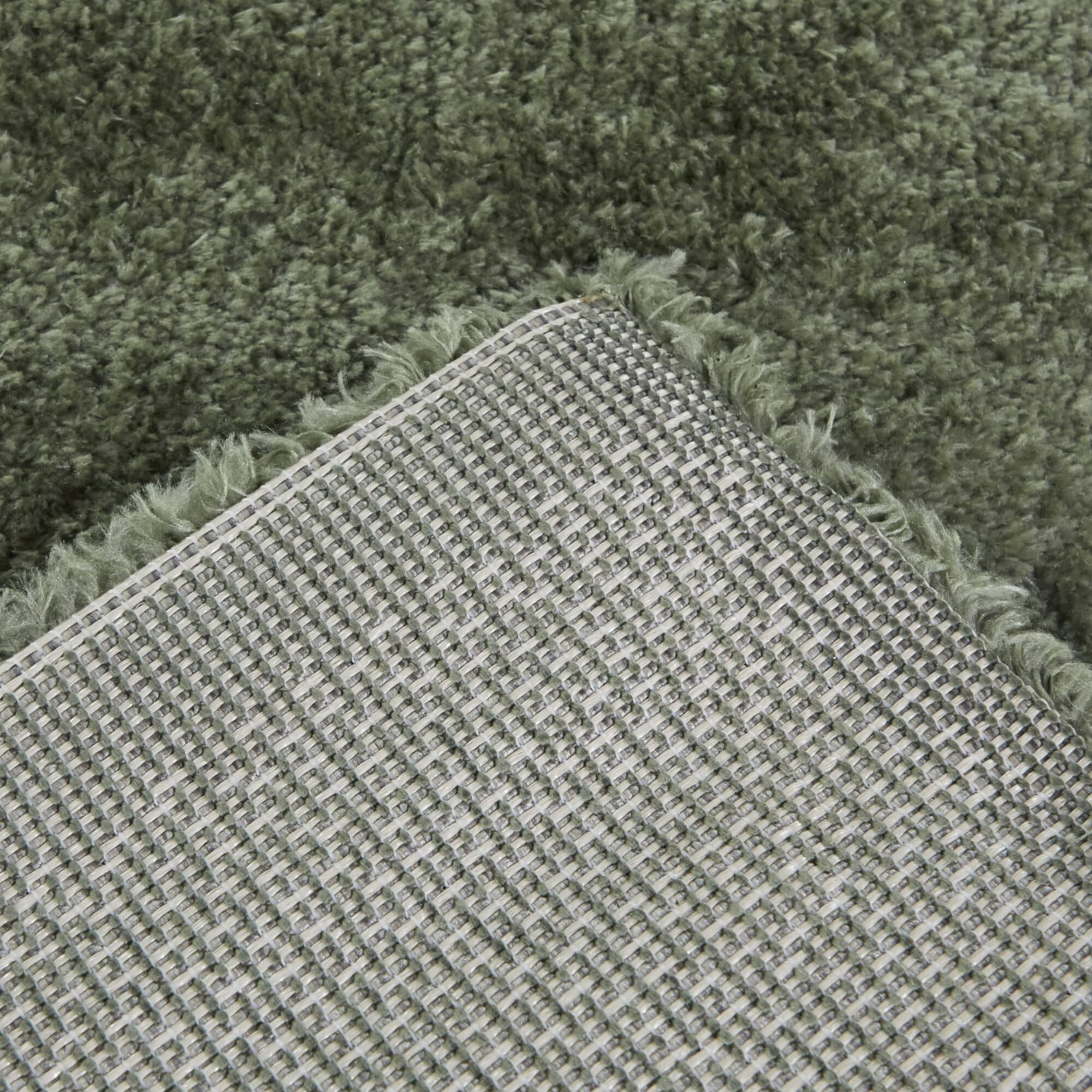Green and White Geometric Synthetic Area Rug
