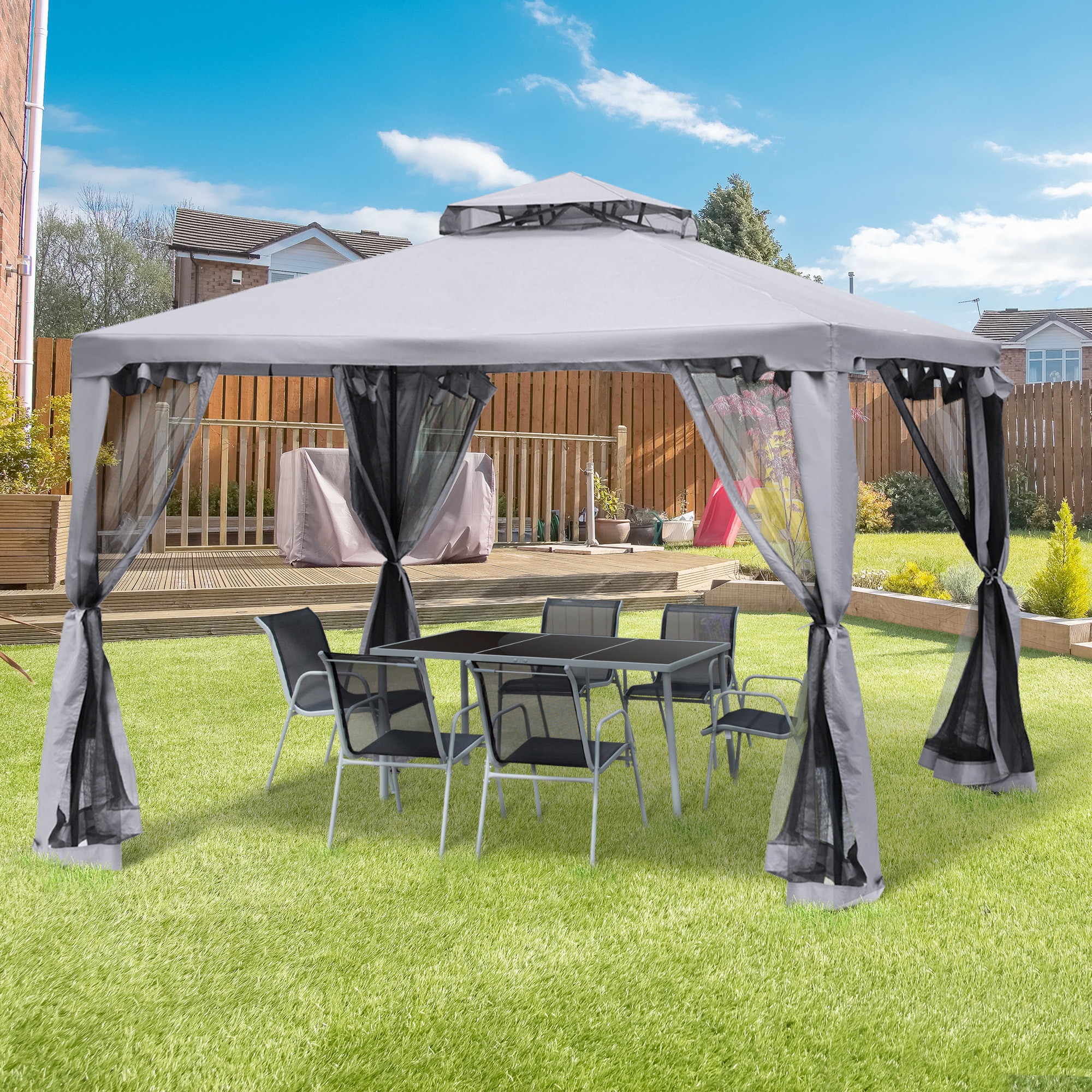 Forclover HYFE-3907BE Wood-Resin-Gazebos - View #2