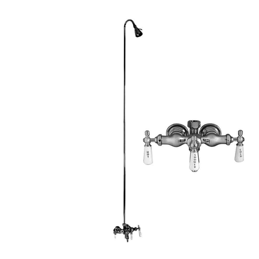 Barclay 4010-PL-CP Polished chrome 3-handle Multi-function 2.25-in Round Bathtub and shower Faucet with Valve